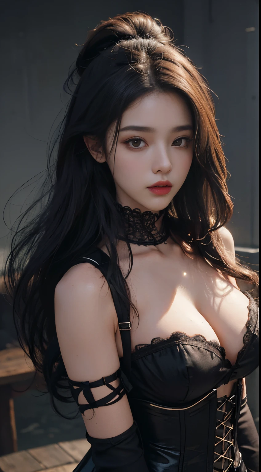 Black Corset,NSFW,((Best Quality, 8k, Masterpiece:1.3))), Crisp Focus: 1.2、(Layer Cut, Big:1.2),Beautiful Woman with Perfect Figure: 1.4、Wet Body:1.5、Highly Detailed Face and Skin Texture、Detailed Eyes、Double Eyelids,Long Hair