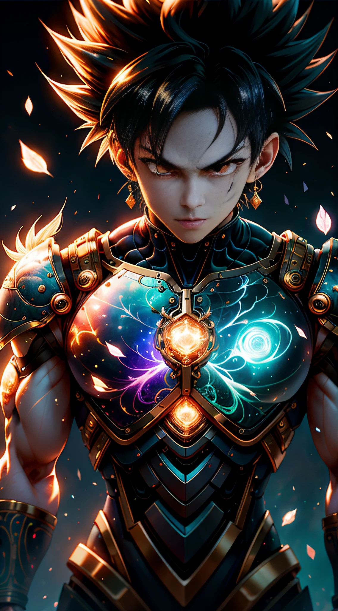 32K Ultra HD, highly detailed, denoising of strength:1.45, Abstraction, Oil, Sketch((best quality)), ((masterpiece)), highres, original, extremely detailed wallpaper,an extremely delicate and beautiful,illustration,cinematic lighting, volume lighting, bloom effect, light particles,a close up of a person with a very large body and a very big body, ultra instinct, an epic anime of a energy man, 4 k manga wallpaper, super saiyan blue, anime wallaper, 4k anime wallpaper, anime wallpaper 4k, anime wallpaper 4 k, character dragonball, highly detailed portrait of goku, human goku, super saiyan goku pixelated fragments, data corruption,colorful noise, visual chaos,contemporary aesthetics, blink-and-you-miss-it detail, richard phillips, dark magenta and orange, woodland goth, pierce brosnan, drip painting, metaphor for death concurring all, Mixed media, Texture, Contrast, Depth, Creativity, Imagination, Ceramic, Cerulean, Vermilion, Impasto, Glaze, Grayscale, Fauvism, Renaissance,, fractal art:1.35, side lighting, sparkle, god rays, ray tracing, ((masterpiece)), perfectly detailed best quality, UHD, 32K, HD, unity, High resolution, best quality, masterpiece , wallpaper, masterpiece —chaos 45 —s1000 , (best shadow), elegant, volumetric lighting ultra wide field of view, ultra high definition quality, high detail, aesthetics, natural lighting, ultra high quality, depth of detail, level of detail, high quality, high-definition , realistic rendering,