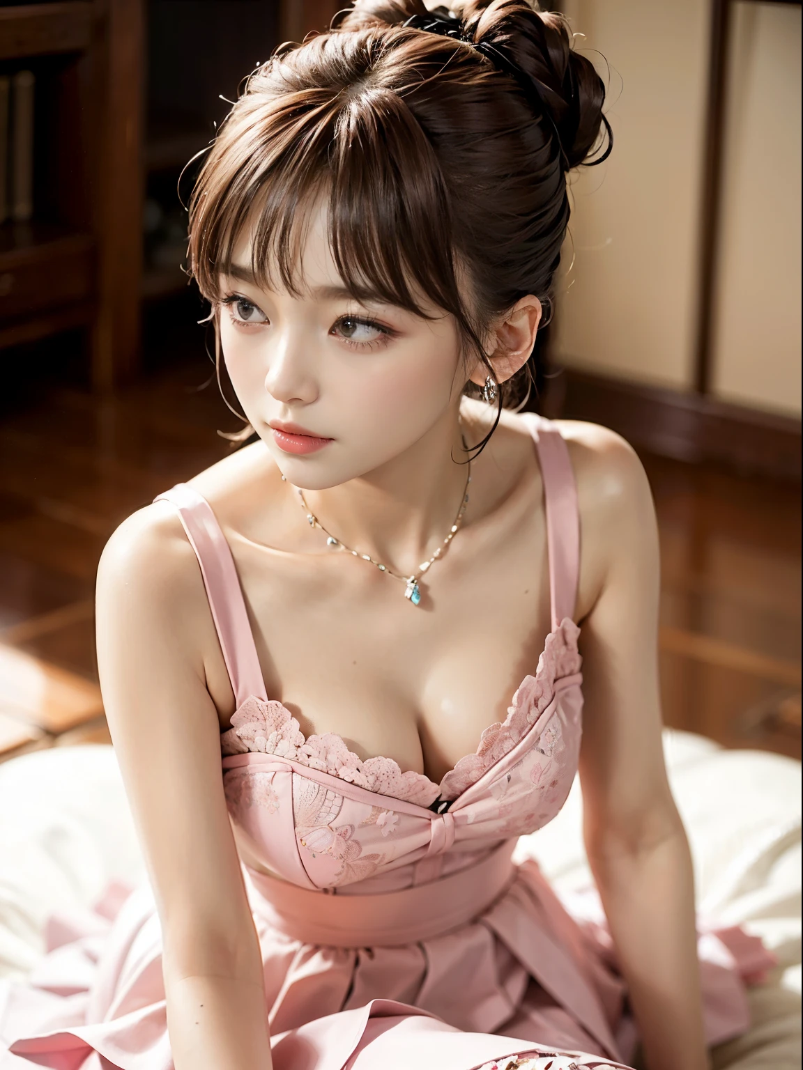 Black Hair Bob、(RAW Photography、Realism: 1.8)、(Very dark lip gloss、So many eyelashes、raise one leg、Colorful eyeshadow、Shy、blushing cheeks、hightquality、hight resolution、depth of fields、chromatic abberation、Caustics、Wide Light、Natural colors、japanes、Cute woman in her 20s)、Raise your arms above your head、There are many water droplets on the skin of my chest.、garments(A see-through kimono)、very soft big breasts、Woman with good style、Sexiest satin shiny mesh colorful garter belt ever、areola and nipple are visible,、Big breasts that are about to spill、full bodyesbian、Beautiful skin、beauty legs、High exposure、The body line is very sexy、( spread your legs and show your pussy, thighs thighs thighs thighs:1.2)、M-shaped leg pose、Dig into the buttocks、Lips that make you want to kiss、a bed、Sexy Inviting Poses、Crotch wide open、The pubic area is visible、shot from a low-angle