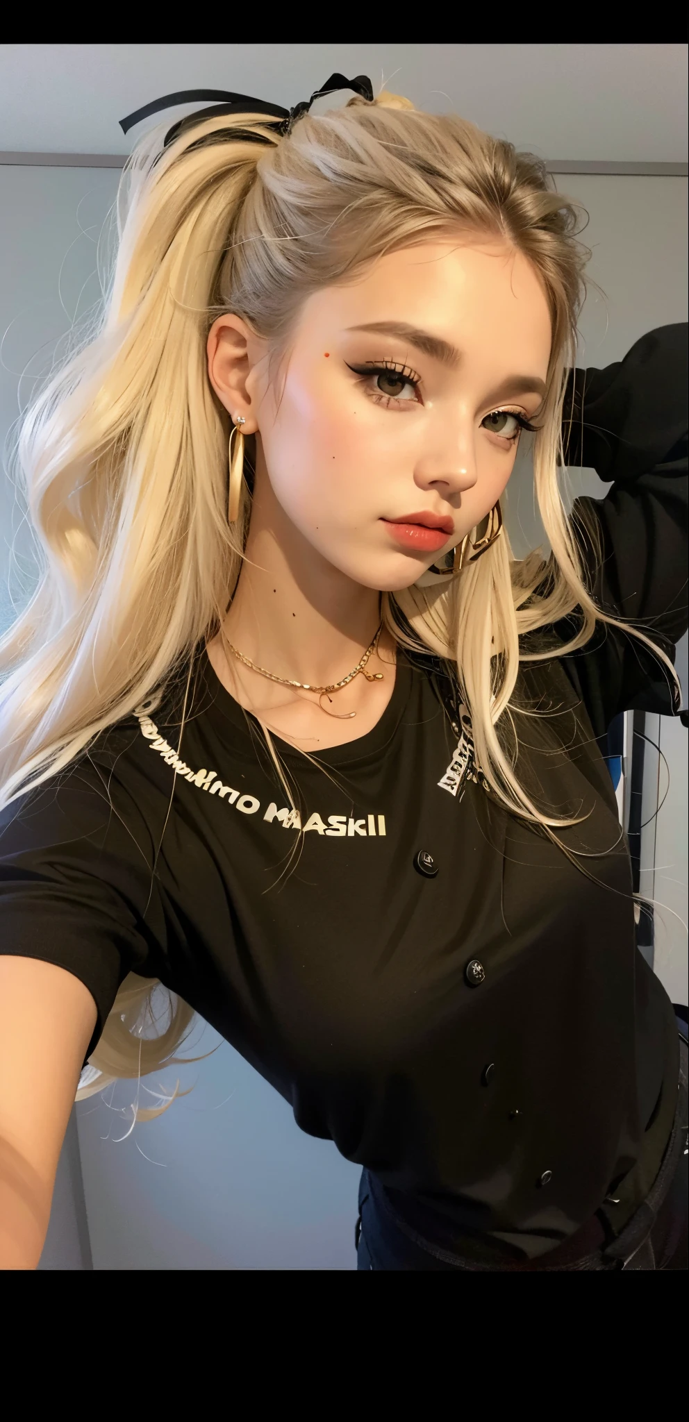 mujer rubia con una camisa negra y un paraguas negro, Chica perfecta de pelo blanco, Ava Max, Su cabello es blanco, Retrato de Kim Petras, collar de piercings, Kailee Mandel, Lacey, con cabello largo y ojos penetrantes, Chica con el pelo blanco, inspirado por Ion Andreescu, 2 4 year old female model, Eva Elfie, con cabello largo y rubio