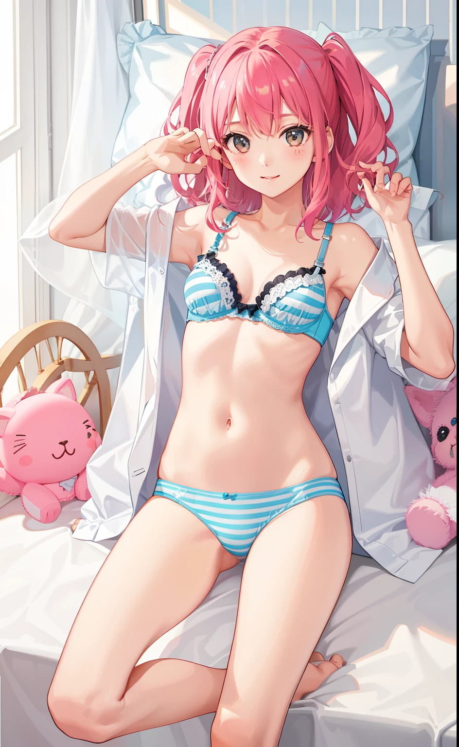 1girl in、As-、Underwear、Cute underwear、Striped、
