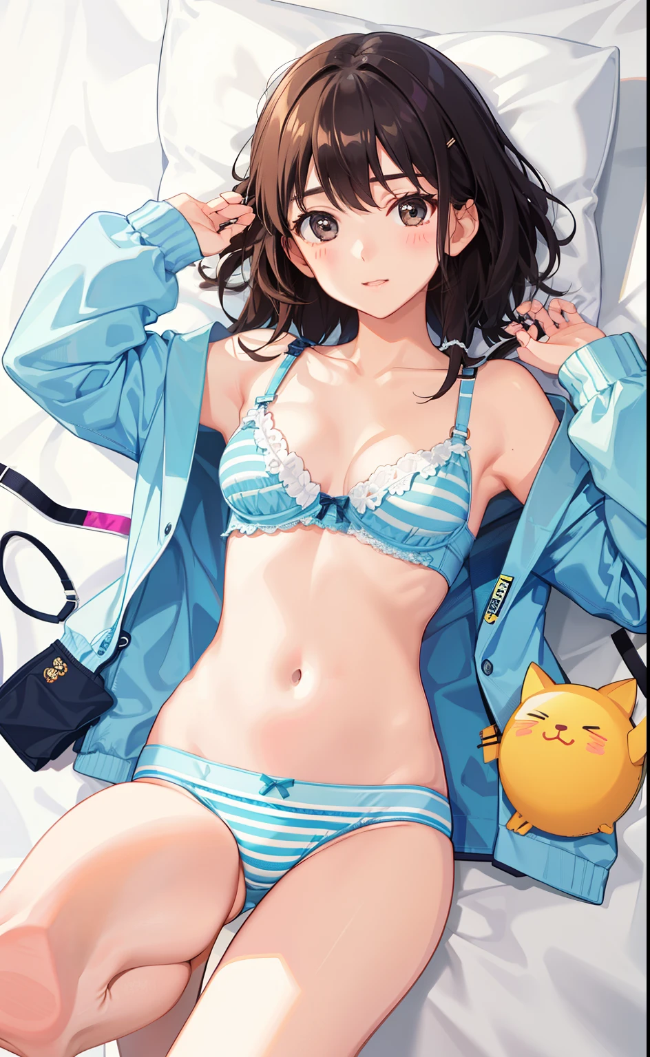 1girl in、As-、Underwear、Cute underwear、Striped、