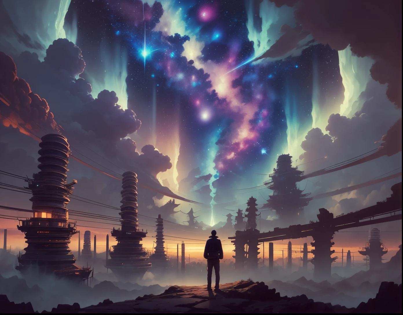 night sky ,anime style - --auto --s2
