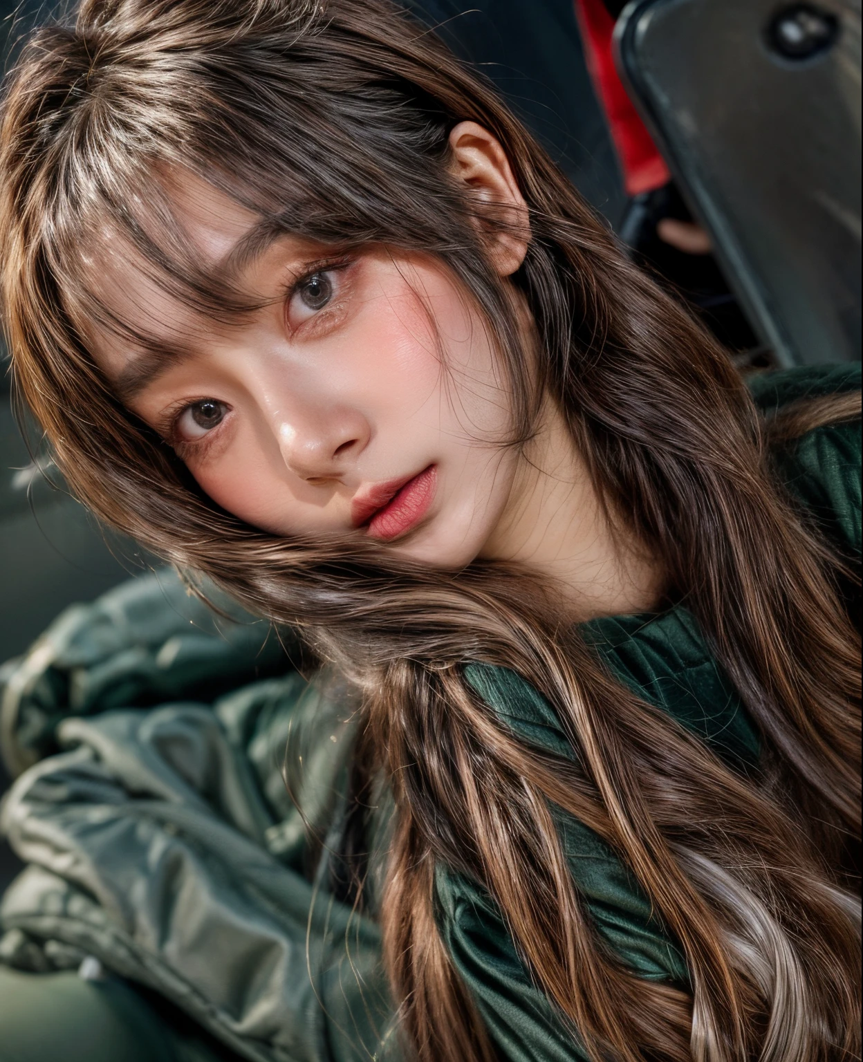 masterpiece、8K、32K、top-quality、(A detailed eye)、(A cute Japanese woman、bangss)、23years old、1 girl in、elegent、(Detailed background depiction、portlate:1.2)、