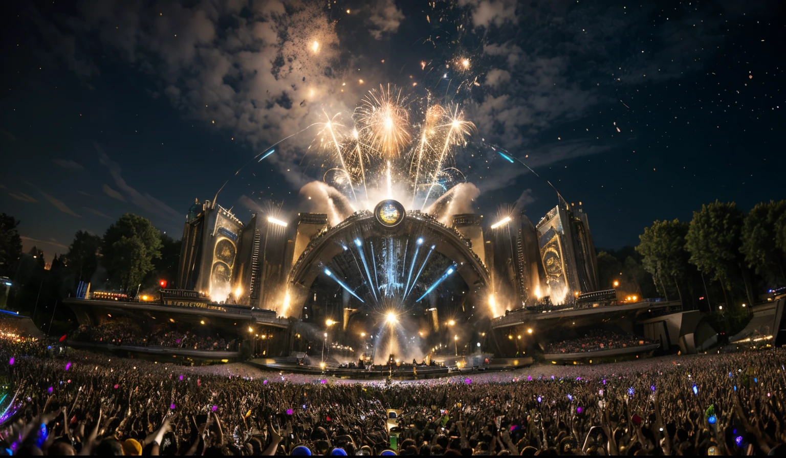 Tomorrowland, show, million people, 18k, ultra-realistic