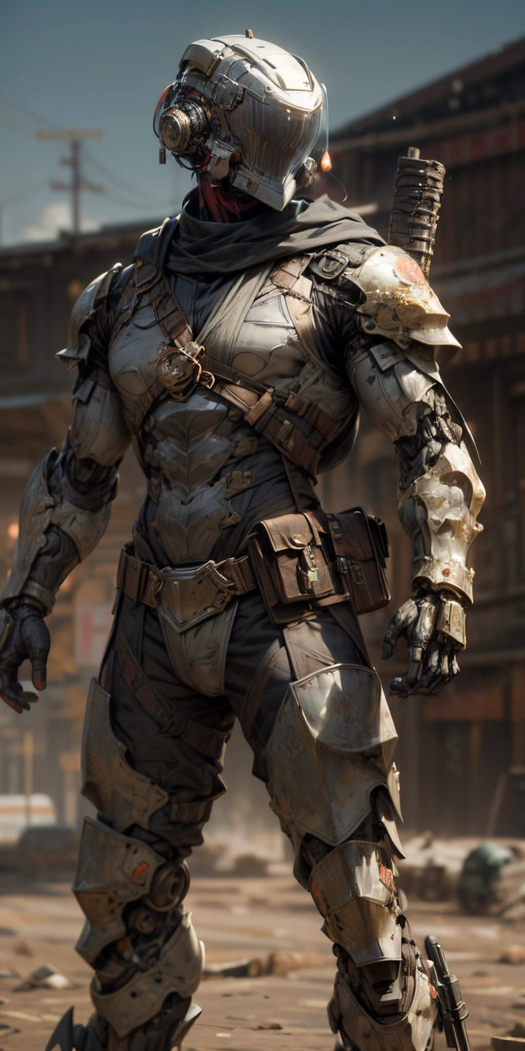 (((An epic and visually stunning digital anime masterpiece featuring a sylphlike masculine ((male:1.5)) decorated military dieselpunk cyborg soldier clad in a sleek yet tactical armored yet decorated leather military trench coat:1.2))), (((flat masculine male chest:1.5, full head covered by a mechanical mecha knight helmet with a narrow visor:1.5))), (((the character adorned in a (scifi tactical armored open front trench coat with a built in exoskeleton) (over a form fitted armor plated yet super sleek and revealing under suit with waist cut outs), the armor plating on the upper arms and shoulders beautifully engraved))):1.4. The image showcases the intricacies of the character’s armor and clothing:1.5, ((capturing their flamboyant essence and heavy mecha aesthetic:1.2)). The character also possesses an androgynous charm, (((with slim yet heavily muscled physique:1.2, sylphlike with a sleek waist, toned yet beautifully sleek cybernetic arms:1.3, mechanical arms and legs:1.3, mecha muscles:1.3))), looking at viewer, (((brass metal armor and brown leather, dieselpunk:1.3))), (((depth of field, cinematic lighting, chromatic aberration, ray tracing, UHD, masterpiece, no hair, super detail, high details, high quality, award winning, 8k, highres)))