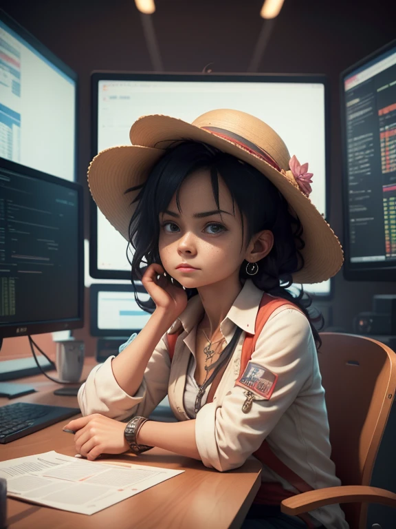 A photograph depicting a trader sitting at a desk in a bustling trading floor. They are surrounded by computer monitors displaying stock charts and financial data. The trader is calmly observing the screens, studying the fluctuations in prices with a determined expression on their face. The vibrant atmosphere of the trading floor is captured in the background, with other traders engaged in intense discussions and the constant movement of people. The image portrays the importance of patience in the midst of the chaotic trading environment.