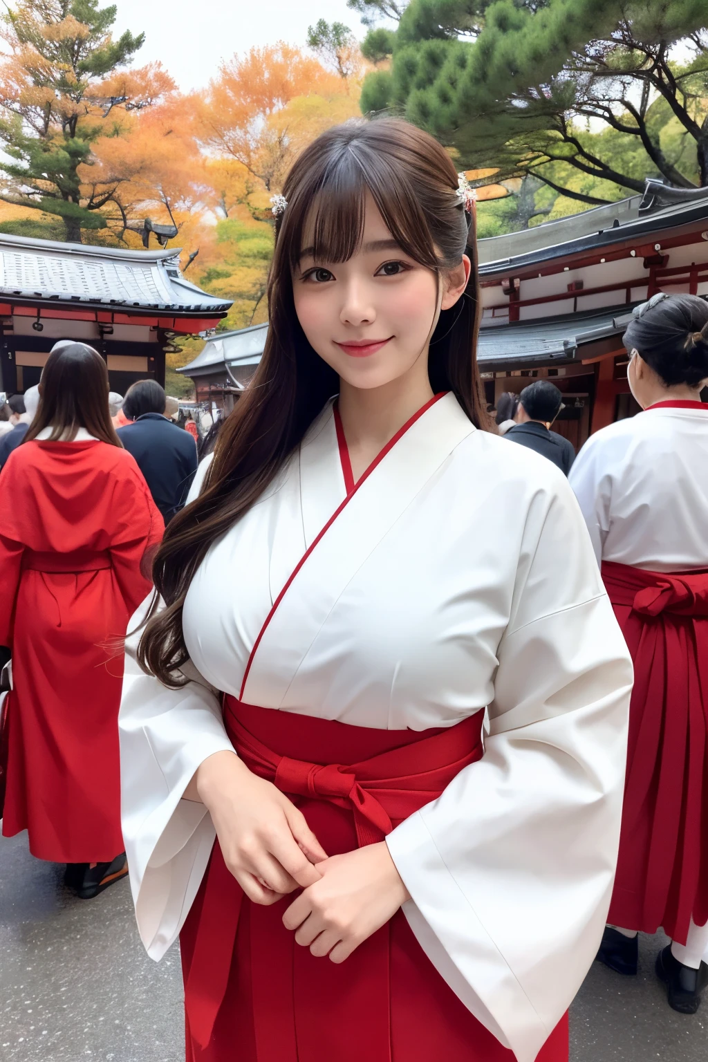 A close up of a woman in a red and white dress - SeaArt AI