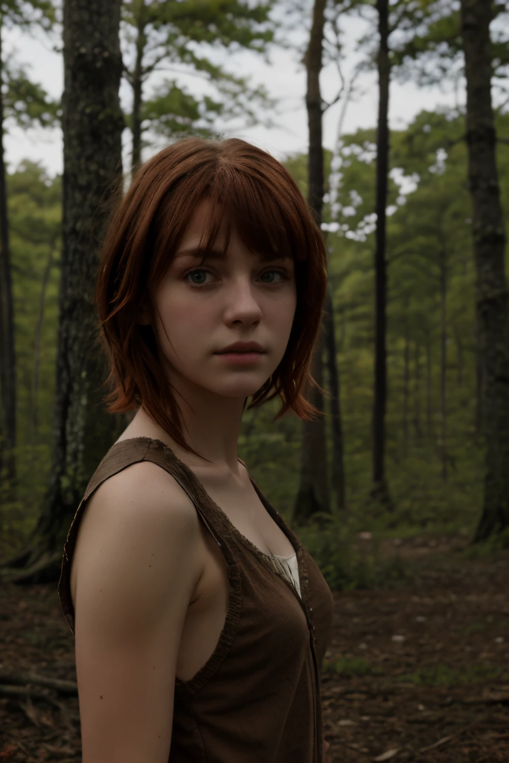 [[Clannad Style]], [[Pretty girl with short hair and red bangs]], [[red eyes]], [[Gloomy, dark forest background]], [[poor natural light]], [[great quality]],[[Masterpiece]], [[Melhor Artista]], [[Better Performance]], [[16k quality]], [[HDR+]]