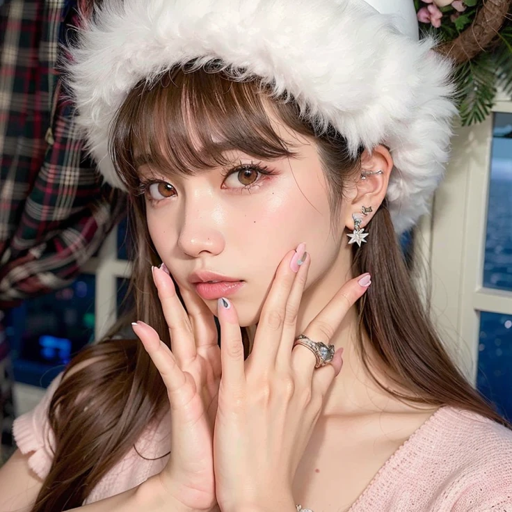 araffe girl in a white hat and a pink sweater, Lalisa Manobal, Lalisa Manoban do Blackpink, Bae Suzy, Jinyoung Canela, Parque Ji-min, franja fofa, Parque Roseanne do Blackpink, Sakimichan, Retrato de Jossi de Blackpink, Jaeyeon Nam, com franja, jossi do blackpink, Chiho