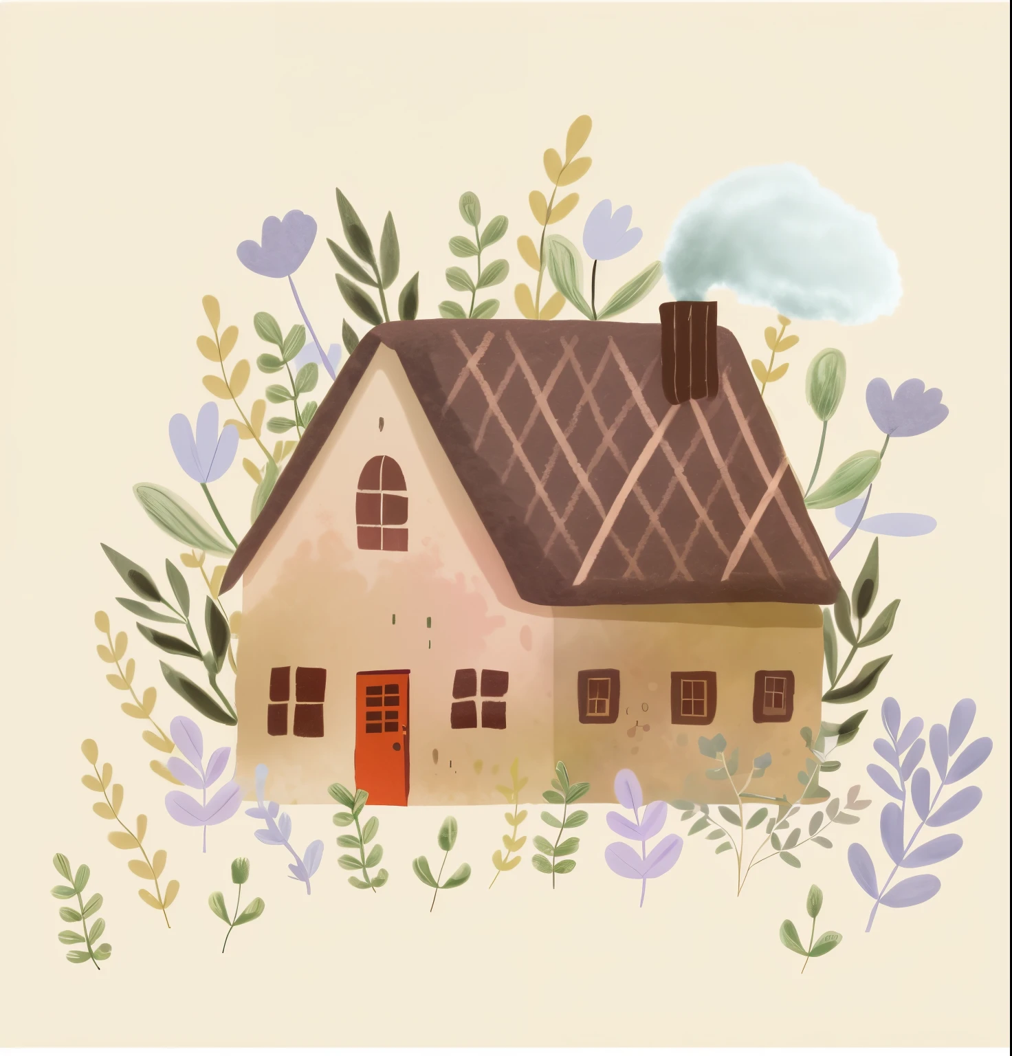 (kawaii house),(drawing),(illustration)