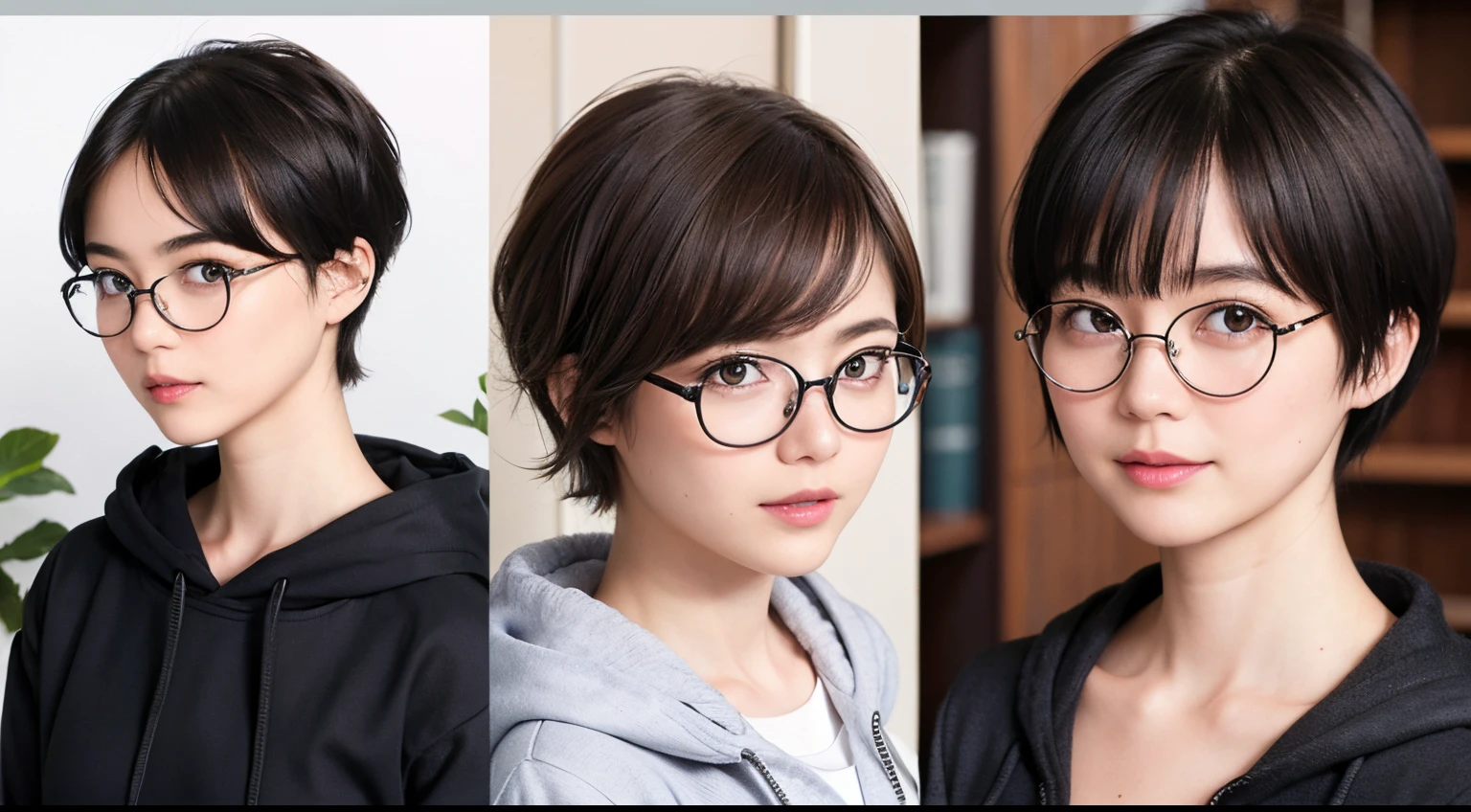 136
(a 20 yo woman,i'i'i'i'i'i'i'i'i'i'I'm in a dark library), (A hyper-realistic), (high-level image quality), ((beautiful hairstyle 46)), ((short-hair:1.46)), (Gentle smile), (breasted:1.46), (lipsticks), (wears glasses,wide,atlibrary), (florals), (wearing hoodies)