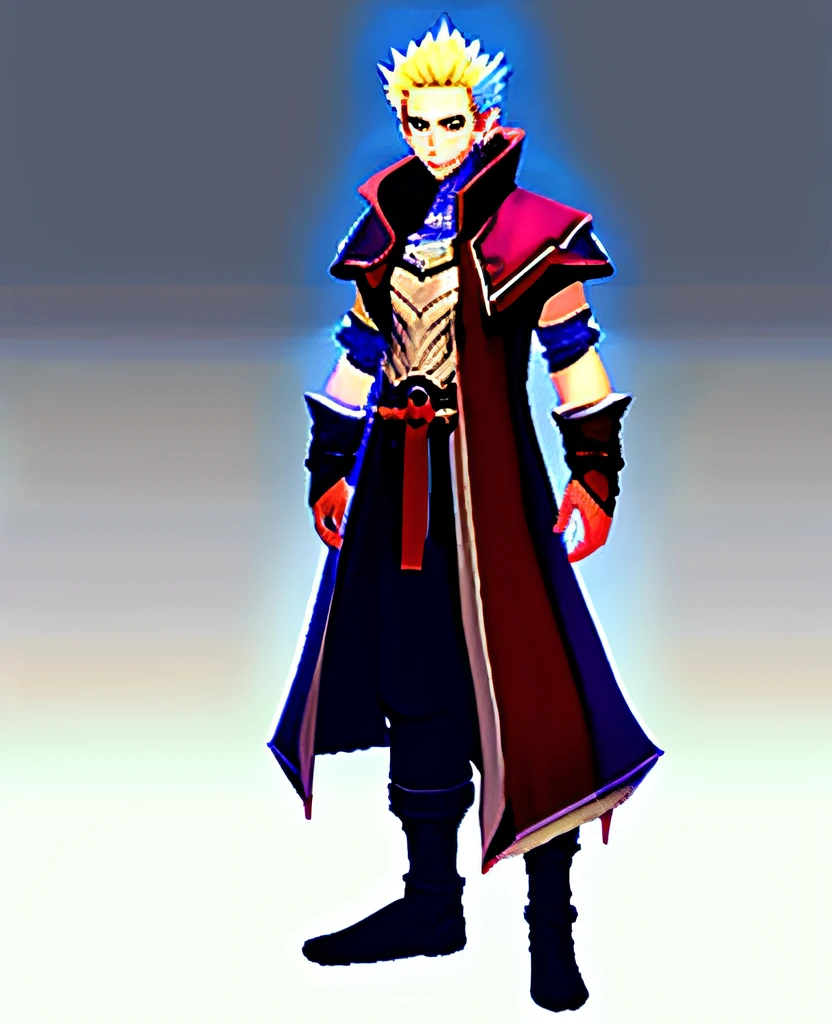 Short hair male mage，Whole body diagram