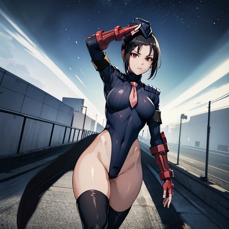 ultra-detailed, Explicit, Beautiful body, Beautiful Nose, Beautiful character design, perfect eyes, perfect face, ultra highres, 4K, beautiful legs, perfect legs, Nice hands, Perfect hand, Masterpiece, Best Quality, Highly detailed, illustration, absurdres, street fighter, doll suit, shadaloo doll, dollsuit, girls, multiple girls, expressionless, blank eyes, looking at viewer, red gloves, emotionless, black latex, corrution, mind control, female combatant, full body, hypnotized, unhappy trance, full body suit, ribbed bodysuit, both arms at side, stand up straight, obey, perfect female body, extremely glossy latex, hypnosis, hypnoLora, empty eyes, Mind control device, poses, brainwashed, submissive_pose, Slave, hat, necktie, stand up straight, standing, standing at attention, belt, extending the right arm from the shoulder into the air with a straightened hand, nazi saluting, military, military saluting, salute, right hand saluting, left hand at side, latex, ribbed bodysuit, wide hip, thicc, a curvy body, garter belt, black thighhighs, frilled sleeves, stakes of purgatory, Umineko, asmodeus \(umineko\), blodne