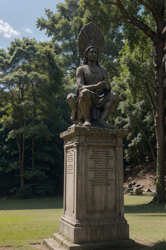 there is a stone statue in the middle of a forest, stone eyes, oxaguian 3d epic, still from the movie 'tomb raider', by Simon de Vlieger, ancient sacred architecture, monstrous mask, anamorphic widescreen, photorealistic-n 9, neoandean architecture, ps 2 graphics, today's featured photography 4k, psytrance