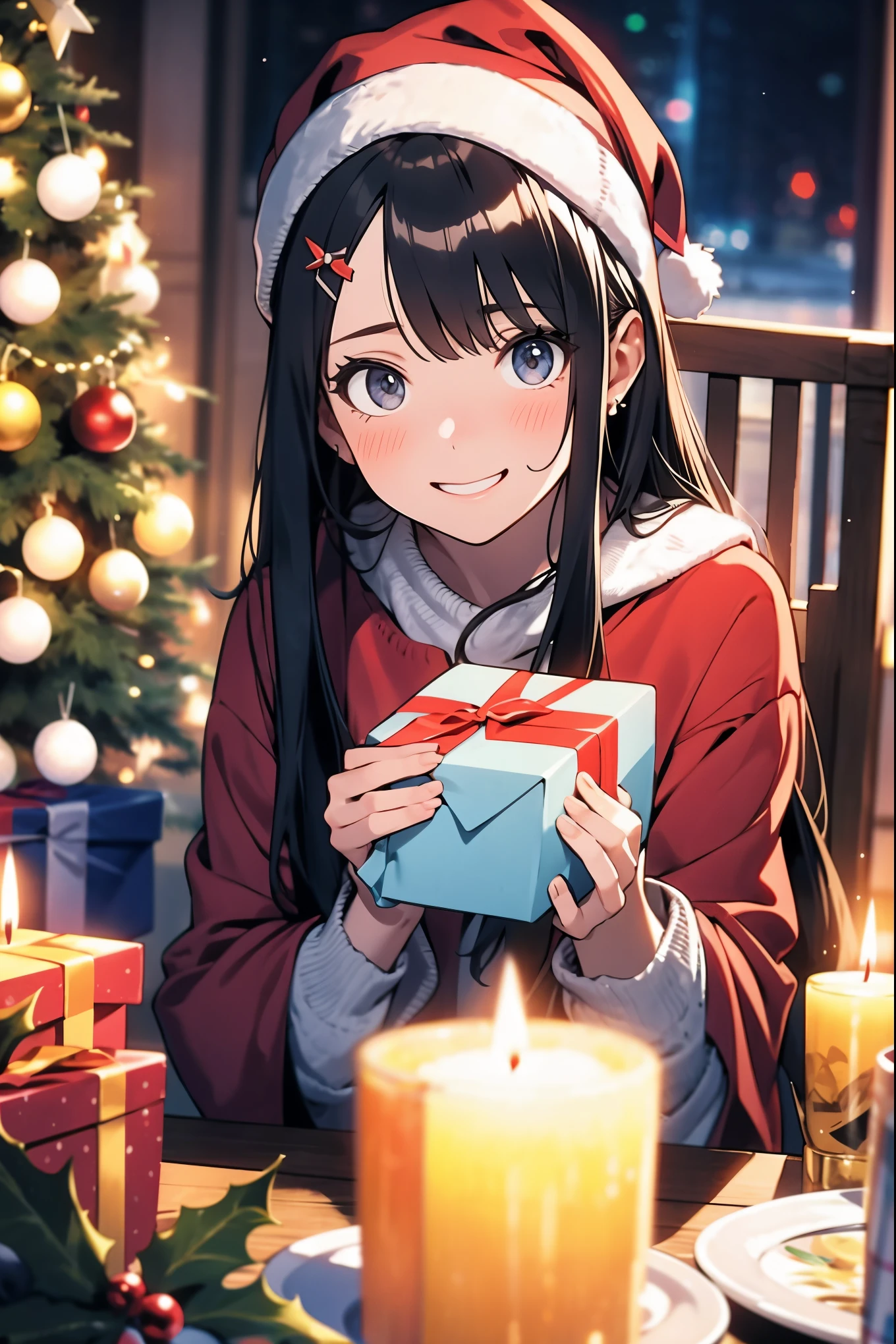 (best quality,4k,8k,highres,masterpiece:1.2),ultra-detailed,realistic,gifts,table,Christmas tree,decorations,wrapping ,bows,ribbon,presents,holiday spirit,vibrant colors,warm lighting,cozy atmosphere,toys,cards,candles,snowflakes,joyful,celebration,exquisite details,exciting surprises,shiny ornaments,sparkling tinsel,beautifully wrapped,excited children,anticipation,festive mood,magical ambiance,delightful moment,wonderful memories,family gathering,cheerful faces,Christmas magic,extravagant,abundance of presents,HDR,UHD,studio lighting,ultra-fine painting,sharp focus,physically-based rendering,professional,vivid colors,bokeh.