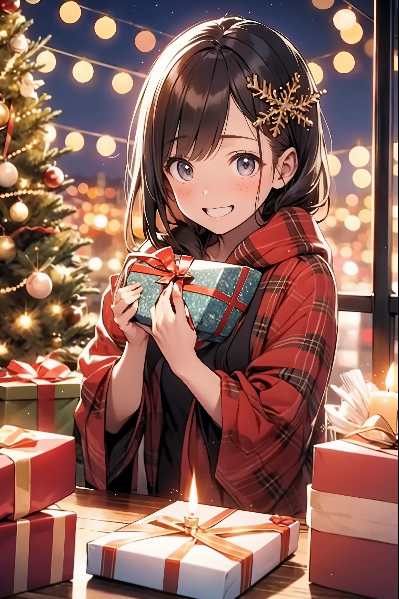 (best quality,4k,8k,highres,masterpiece:1.2),ultra-detailed,realistic,gifts,table,Christmas tree,decorations,wrapping ,bows,ribbon,presents,holiday spirit,vibrant colors,warm lighting,cozy atmosphere,toys,cards,candles,snowflakes,joyful,celebration,exquisite details,exciting surprises,shiny ornaments,sparkling tinsel,beautifully wrapped,excited children,anticipation,festive mood,magical ambiance,delightful moment,wonderful memories,family gathering,cheerful faces,Christmas magic,extravagant,abundance of presents,HDR,UHD,studio lighting,ultra-fine painting,sharp focus,physically-based rendering,professional,vivid colors,bokeh.