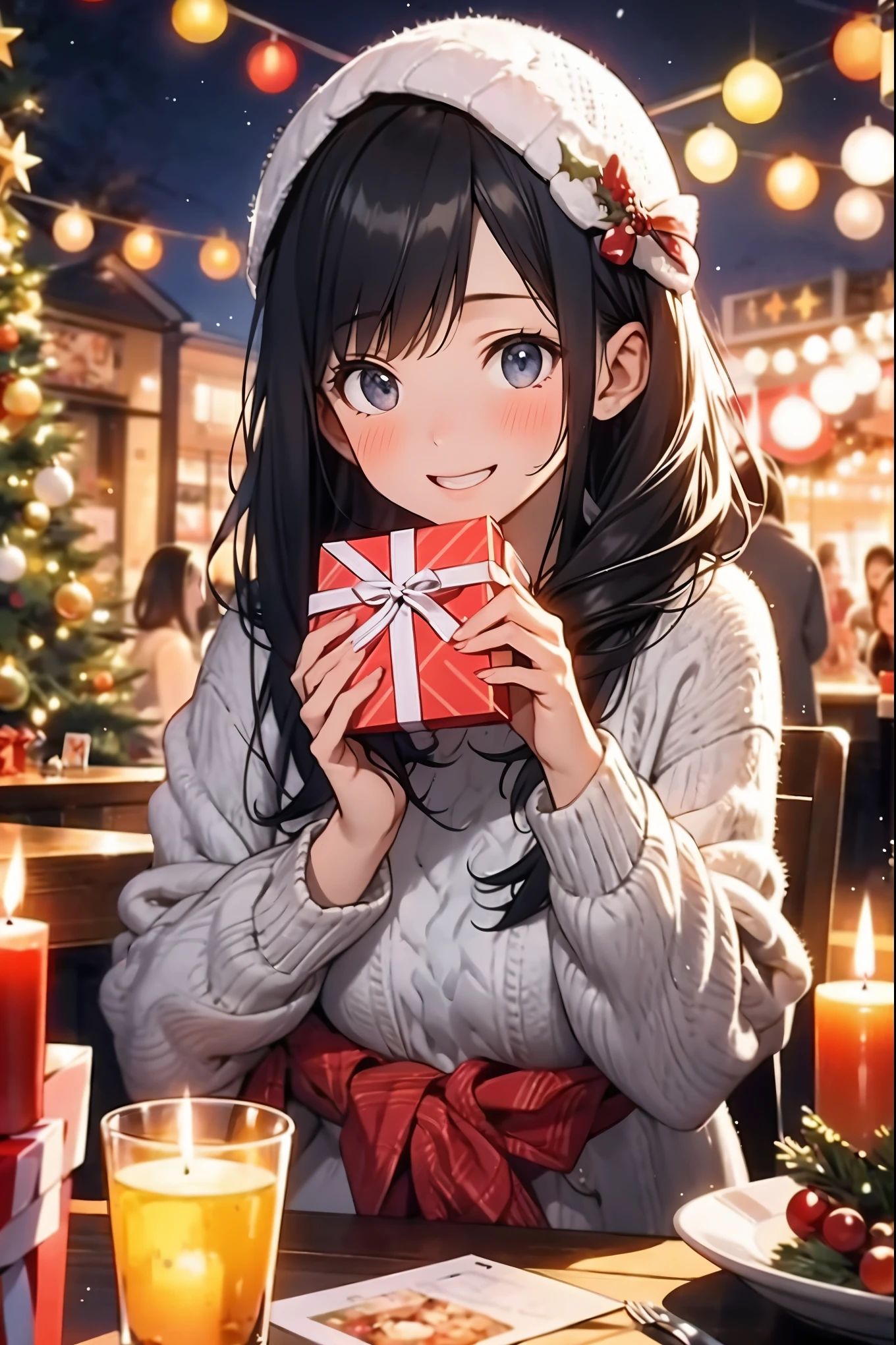 (best quality,4k,8k,highres,masterpiece:1.2),ultra-detailed,realistic,gifts,table,Christmas tree,decorations,wrapping ,bows,ribbon,presents,holiday spirit,vibrant colors,warm lighting,cozy atmosphere,toys,cards,candles,snowflakes,joyful,celebration,exquisite details,exciting surprises,shiny ornaments,sparkling tinsel,beautifully wrapped,excited children,anticipation,festive mood,magical ambiance,delightful moment,wonderful memories,family gathering,cheerful faces,Christmas magic,extravagant,abundance of presents,HDR,UHD,studio lighting,ultra-fine painting,sharp focus,physically-based rendering,professional,vivid colors,bokeh.