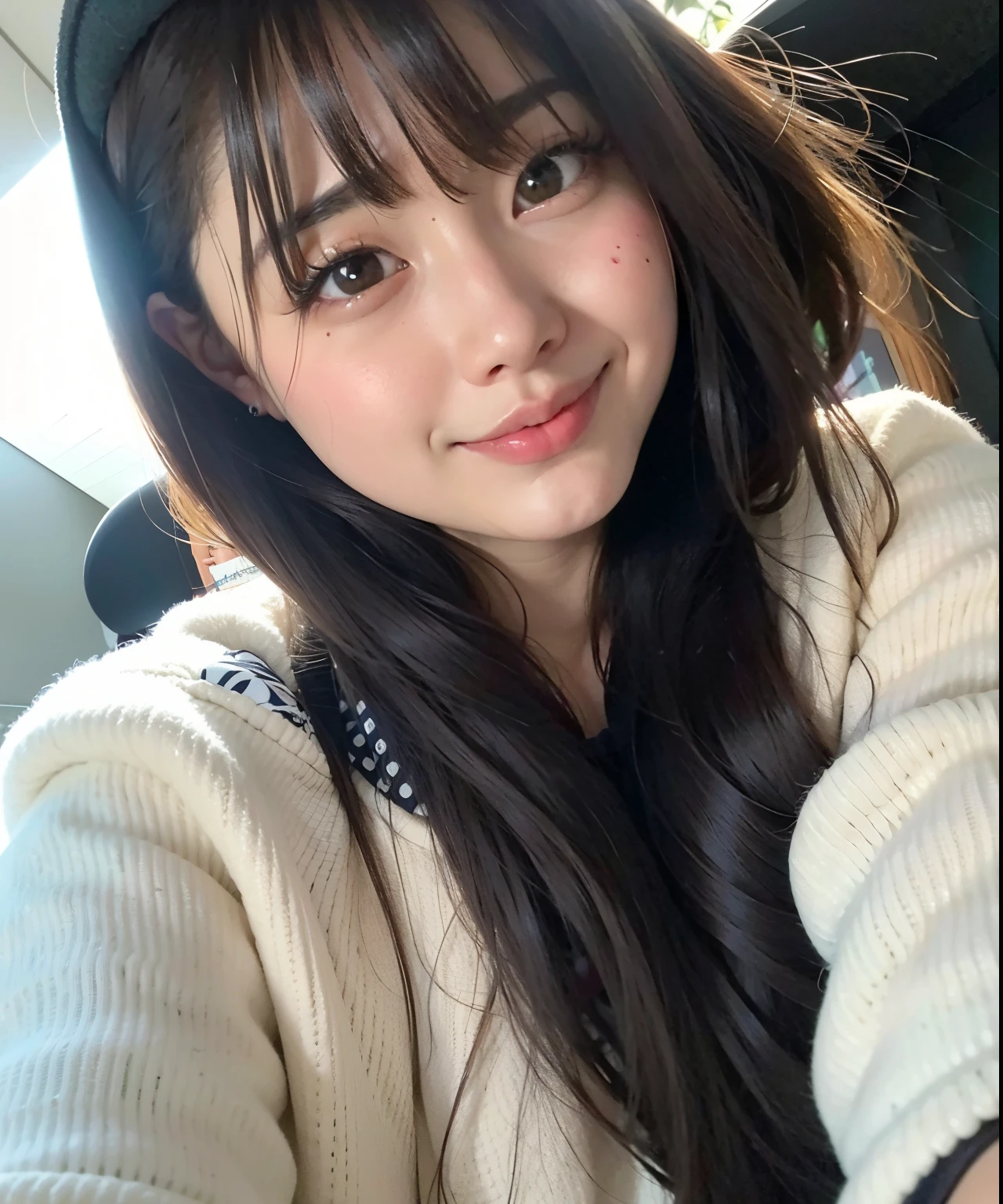 bloated woman with a hat and a surprised expression on her face, Ulzzang, Chiho, wan adorable korean face, coreana, Jaeyeon Nam, young adorable korean face, young cute wan asian face, Kimi Takemura, Yoshitomo Nara, com bonito - fino - rosto, meninai bonito