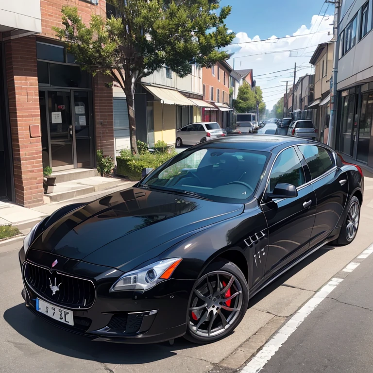A black Maserati Quattroporte