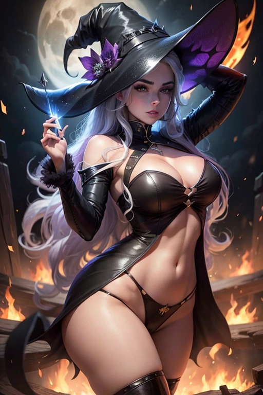 Mikaela Reid, sexy witch uniform, sexy poses