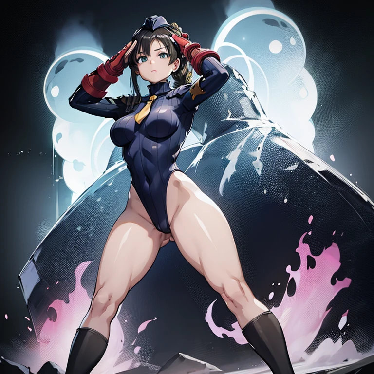 ultra-detailed, Explicit, Beautiful body, Beautiful Nose, Beautiful character design, perfect eyes, perfect face, ultra highres, 4K, beautiful legs, perfect legs, Nice hands, Perfect hand, Masterpiece, Best Quality, Highly detailed, illustration, absurdres, street fighter, doll suit, shadaloo doll, dollsuit, girls, multiple girls, expressionless, blank eyes, looking at viewer, red gloves, emotionless, black latex, corrution, mind control, female combatant, full body, hypnotized, unhappy trance, full body suit, ribbed bodysuit, both arms at side, stand up straight, obey, perfect female body, extremely glossy latex, hypnosis, hypnoLora, empty eyes, Mind control device, poses, brainwashed, submissive_pose, Slave, hat, necktie, stand up straight, standing, standing at attention, belt, extending the right arm from the shoulder into the air with a straightened hand, nazi saluting, military, military saluting, salute, right hand saluting, left hand at side, latex, ribbed bodysuit, wide hip, thicc, a curvy body, garter belt, long hair, hair flower, flower knot, hair scrunchie, tassel, WangYujia, Assault Lily, chinese clothes, thighhighs,