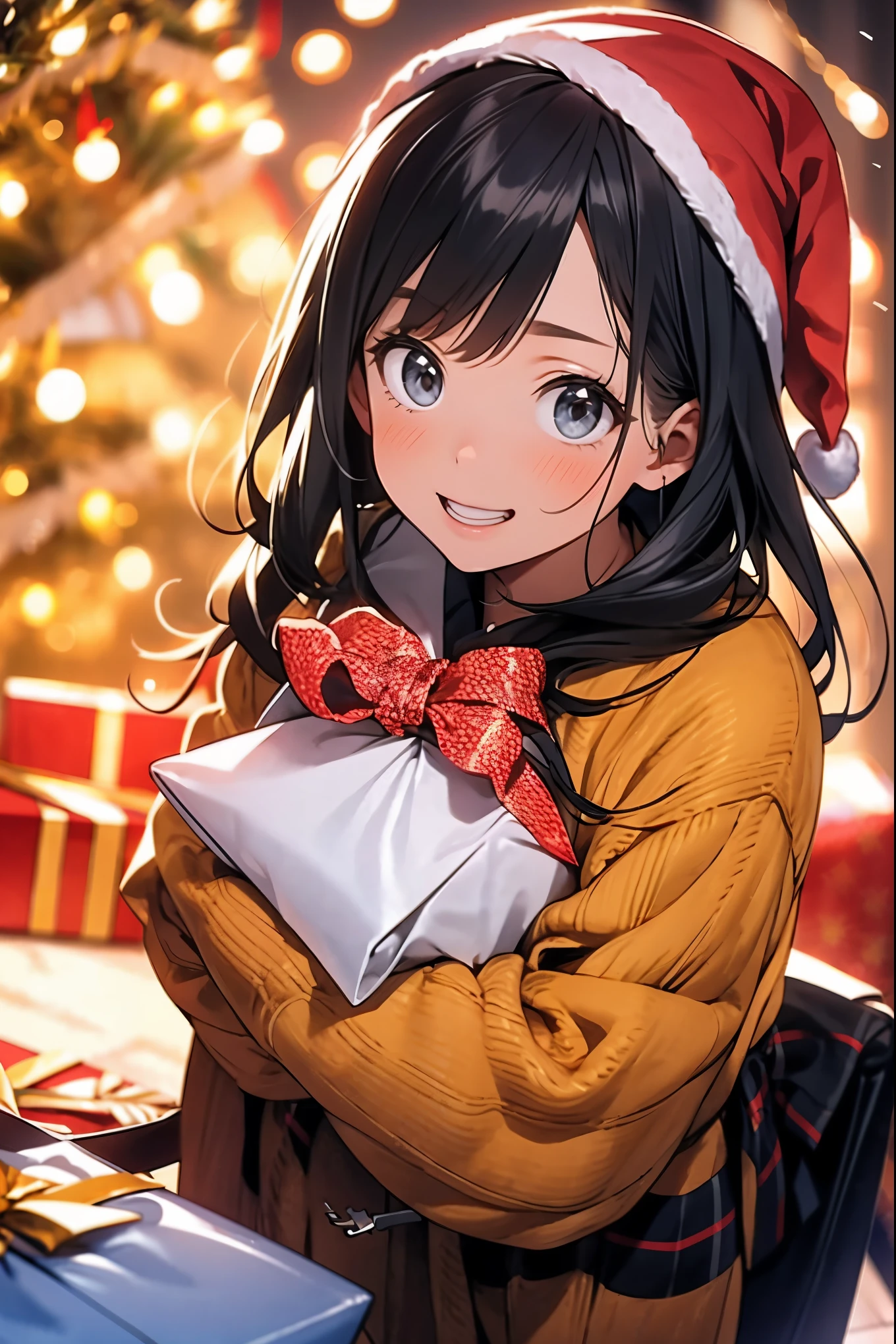(best quality,4k,8k,highres,masterpiece:1.2),ultra-detailed,realistic,gifts,table,Christmas tree,decorations,wrapping ,bows,ribbon,presents,holiday spirit,vibrant colors,warm lighting,cozy atmosphere,toys,cards,candles,snowflakes,joyful,celebration,exquisite details,exciting surprises,shiny ornaments,sparkling tinsel,beautifully wrapped,excited children,anticipation,festive mood,magical ambiance,delightful moment,wonderful memories,family gathering,cheerful faces,Christmas magic,extravagant,abundance of presents,HDR,UHD,studio lighting,ultra-fine painting,sharp focus,physically-based rendering,professional,vivid colors,bokeh.