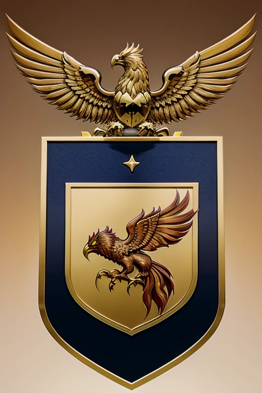 Football club badge with a phoenix, branco e dourado