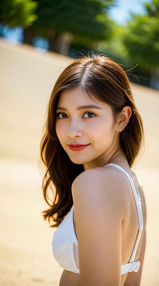 (8k、Fotos RAW、qualidade superior、obra prima:1.2)、(realisitic、Fotorrealista:1.37)、1 menina、Japoneses、dezesseis anos、Females、Estar na piscina、profetional lighting、photon maping、Rasgado、Seios colossais、The tips of the knitting, which are pure white and very small in size, Fique de fora、areola protrudes、the shape of the pubic area is clearly visible、Garotas、very many eyelashes、Lame on eyelids、pitch black lip、Salto preto breu、pelos pubick、The lower abdomen bristles、Um esguio、virilha aberta、Mine are big and about to come out of my bikini、Muito pelos pubianos、the pubic hair is very protruding、((Traje de banho sexy、The stomach is visible、Seios colossais、Tiro lateral、vista posterior))、cabelos curtos marrom