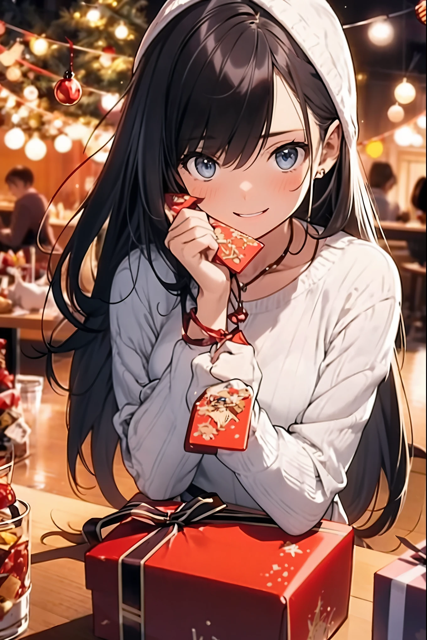(best quality,4k,8k,highres,masterpiece:1.2),ultra-detailed,realistic,gifts,table,Christmas tree,decorations,wrapping ,bows,ribbon,presents,holiday spirit,vibrant colors,warm lighting,cozy atmosphere,toys,cards,candles,snowflakes,joyful,celebration,exquisite details,exciting surprises,shiny ornaments,sparkling tinsel,beautifully wrapped,excited children,anticipation,festive mood,magical ambiance,delightful moment,wonderful memories,family gathering,cheerful faces,Christmas magic,extravagant,abundance of presents,HDR,UHD,studio lighting,ultra-fine painting,sharp focus,physically-based rendering,professional,vivid colors,bokeh.