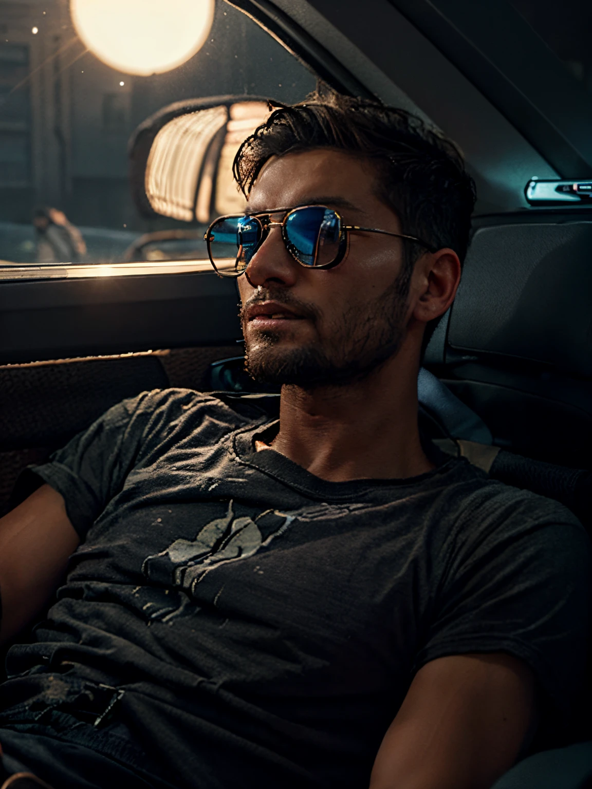 Cyberpunk handsome boy, realistic face, 8k, sun glasses