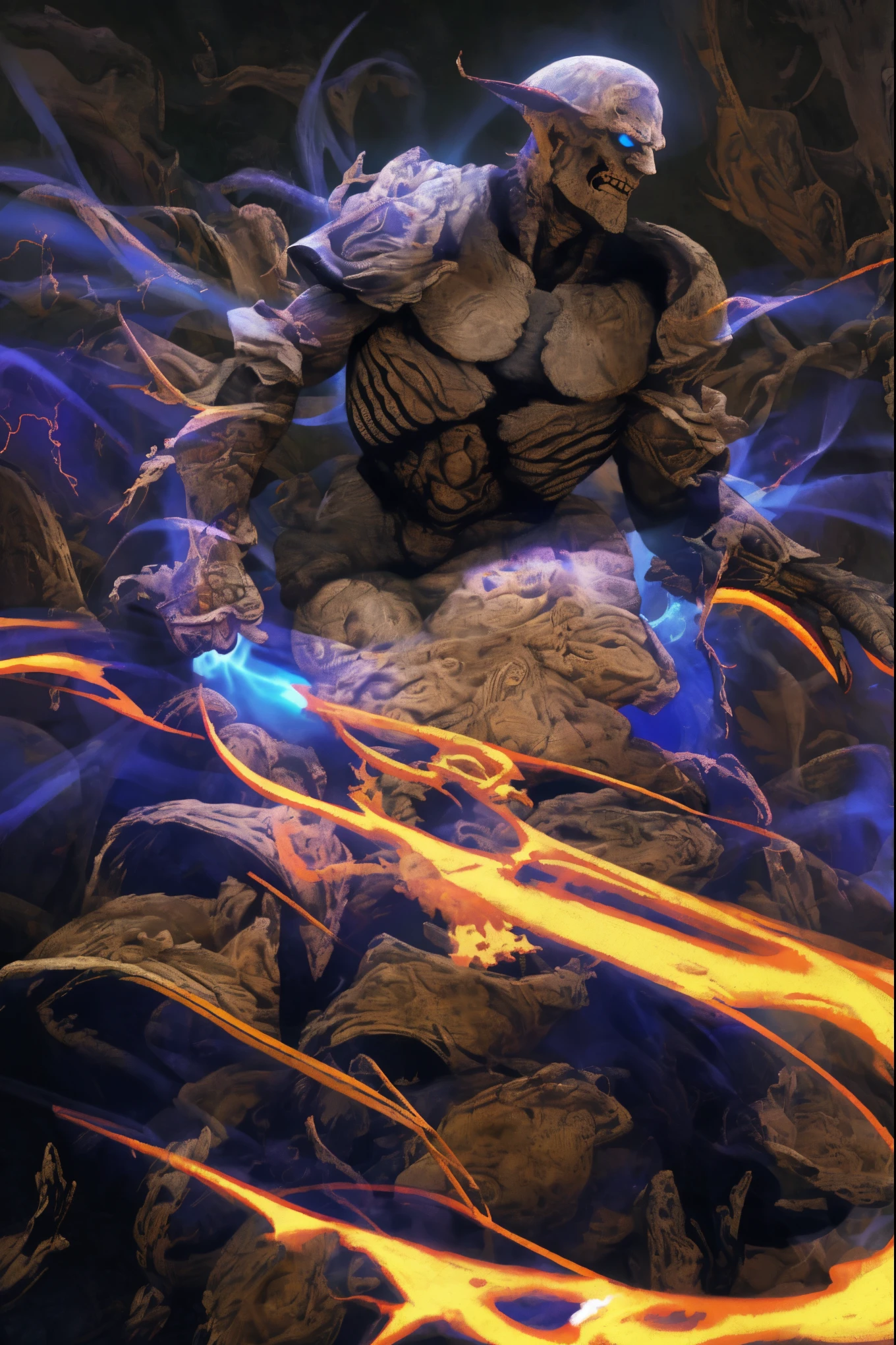 Dios Lobo, hiperrealista, tension, chill, Altamente detallado, foco nítido, profesional, 8k UHD, Kinematic, oscuro, violento, al aire libre, Kali, batalla, chase, dramatic, vivid, nervous vibe, Hacer, epopeya, twilights, Comer la luna, HDR, album cover art, ventisca, lightning, cataclysmic