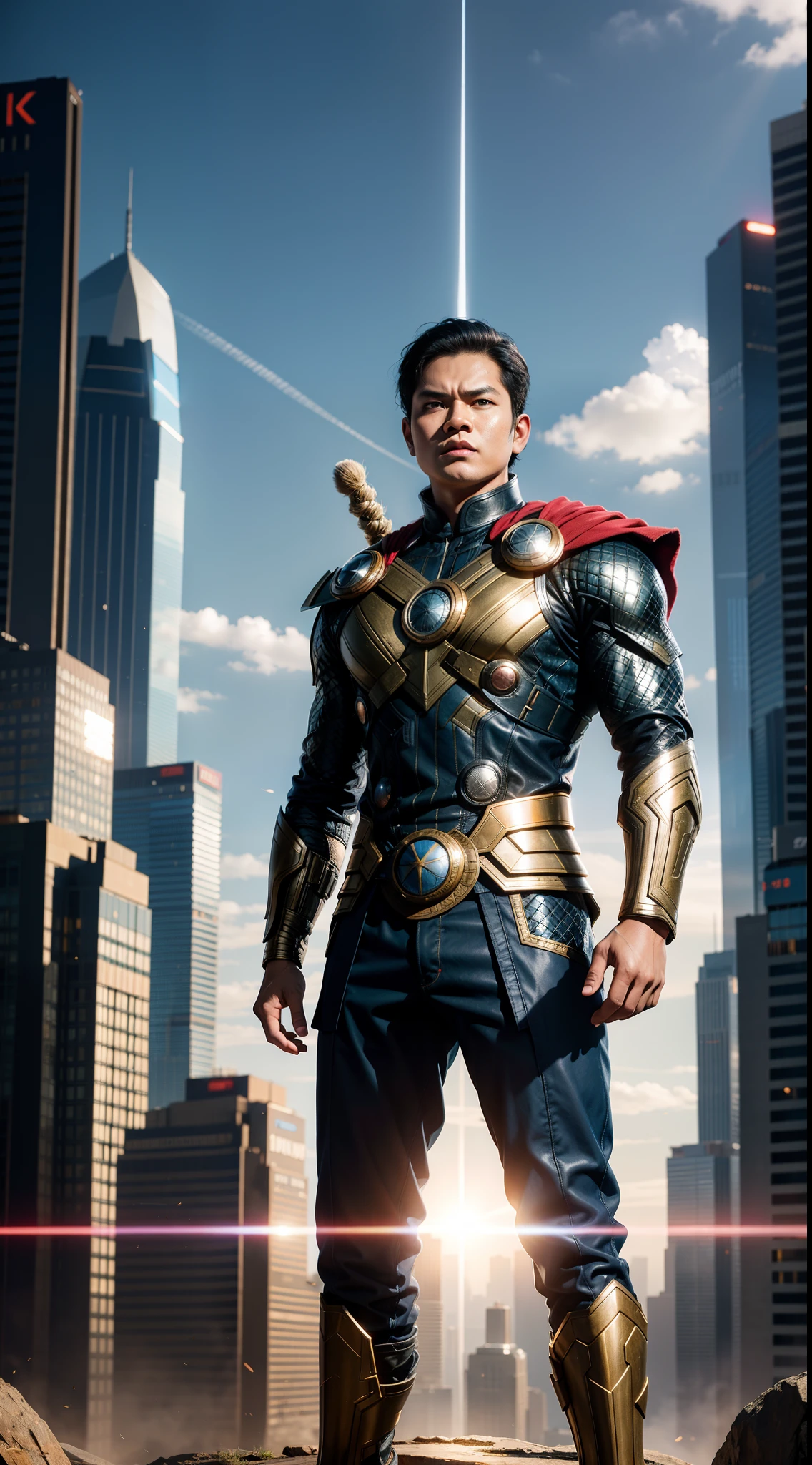 superhero from kazakhstan. flag of kazakhstan. armor in kazakh style. modern superhero. in the background is the city of Astana. next to a flying horse superhero. attractive muscular man in armor, Arsene Lupin as a Paladin, portrait shot, steampunk superhero, attractive man in armor, Fantasy style rendering with 8k octane, Cory Chase as Atlas, Wojtek fus, muscular male hero, 3D rendering of characters 8k