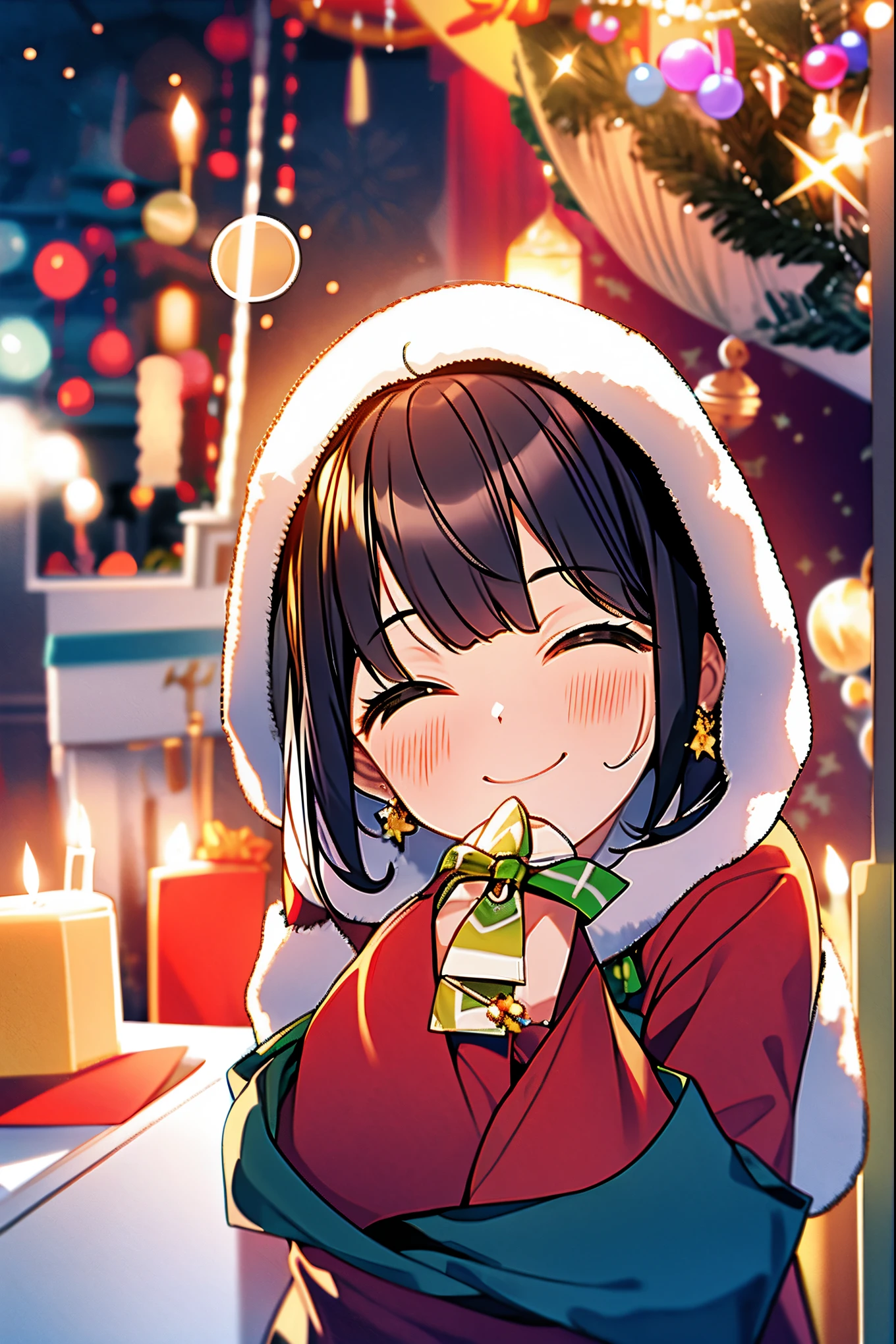 (best quality,4k,8k,highres,masterpiece:1.2),ultra-detailed,realistic,gifts,table,Christmas tree,decorations,wrapping ,bows,ribbon,presents,holiday spirit,vibrant colors,warm lighting,cozy atmosphere,toys,cards,candles,snowflakes,joyful,celebration,exquisite details,exciting surprises,shiny ornaments,sparkling tinsel,beautifully wrapped,excited children,anticipation,festive mood,magical ambiance,delightful moment,wonderful memories,family gathering,cheerful faces,Christmas magic,extravagant,abundance of presents,HDR,UHD,studio lighting,ultra-fine painting,sharp focus,physically-based rendering,professional,vivid colors,bokeh.