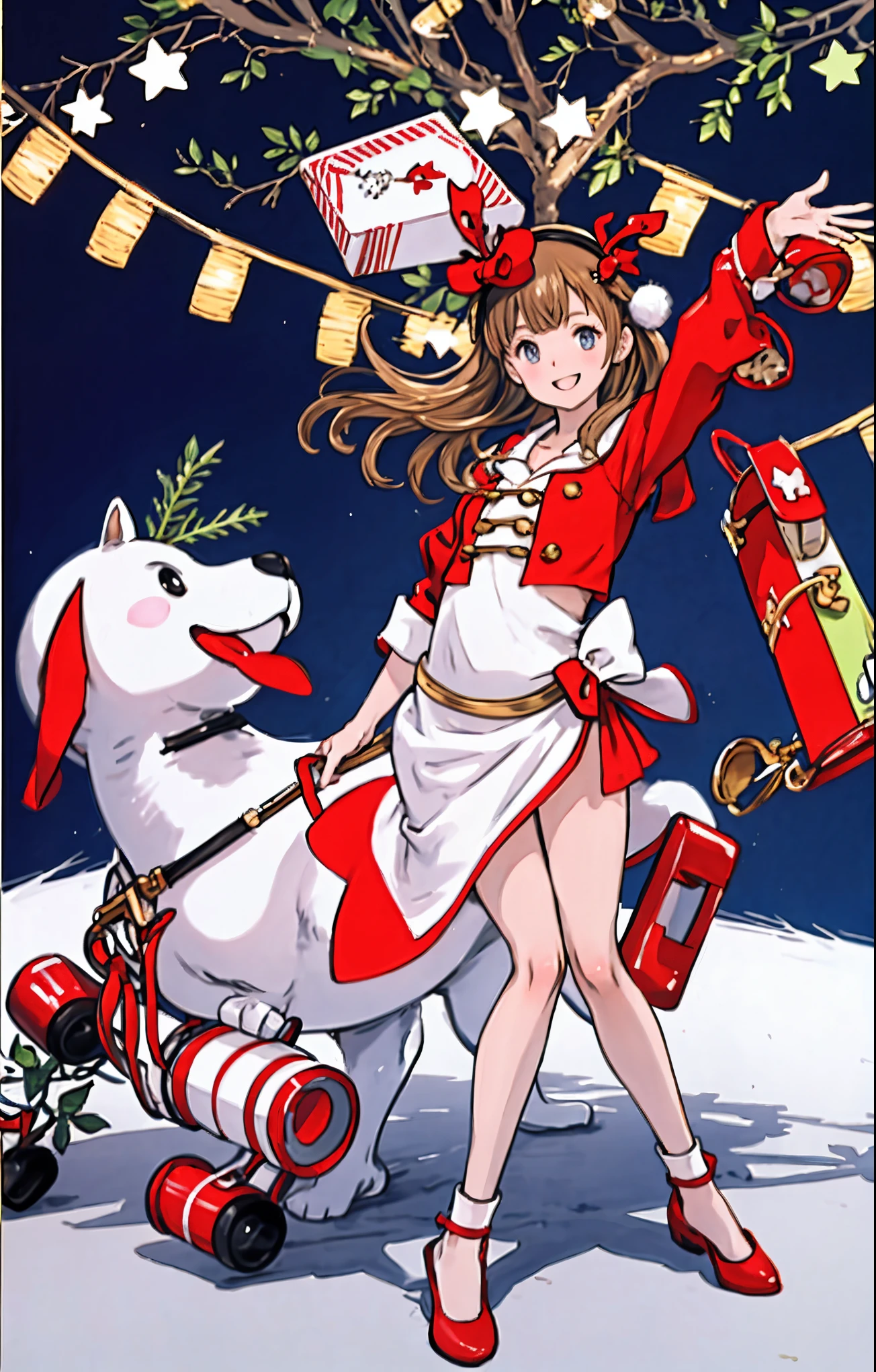 (best quality,4k,8k,highres,masterpiece:1.2),ultra-detailed,realistic,gifts,table,Christmas tree,decorations,wrapping ,bows,ribbon,presents,holiday spirit,vibrant colors,warm lighting,cozy atmosphere,toys,cards,candles,snowflakes,joyful,celebration,exquisite details,exciting surprises,shiny ornaments,sparkling tinsel,beautifully wrapped,excited children,anticipation,festive mood,magical ambiance,delightful moment,wonderful memories,family gathering,cheerful faces,Christmas magic,extravagant,abundance of presents,HDR,UHD,studio lighting,ultra-fine painting,sharp focus,physically-based rendering,professional,vivid colors,bokeh.