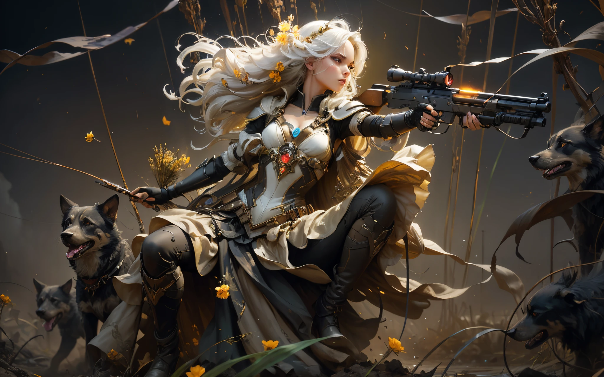 ((gorgeous princess)), (with long flowing white hair), (bright and beautiful eyes), (side profile), trend on art station, flower of hope by Jean-Honor Fragonard, Peter mohrbacher, super Detailed, crazy detail, stunning, intricate, elite, art nouveau, ornate, liquid wax, elegant, luxurious, Greg Rutkowski, ink style, sticker, vector art beautiful character design, double exposure shot, luminous design, winning entry, masterpiece, amoled black background, Woman fighting technologic suppression in seemingly pristine dystopian future, dressed in rags skins, mud and camouflage, outskirts of a highly technological programmed industrial city, eluding and killing rabid biologically modified killer cybernetic tracking dogs, dynamic bloody flighting scene, hyperdetailed, vast open atomic wasteland countryside, weeds and strange dead straw-like plant-life, photorealistic, ravager art style, 36k resolution, kodak film grain, in the style of Michael Kerbow, A warning to the future.,Masterpiece,perfecteyes,more detail XL
Negative Prompt