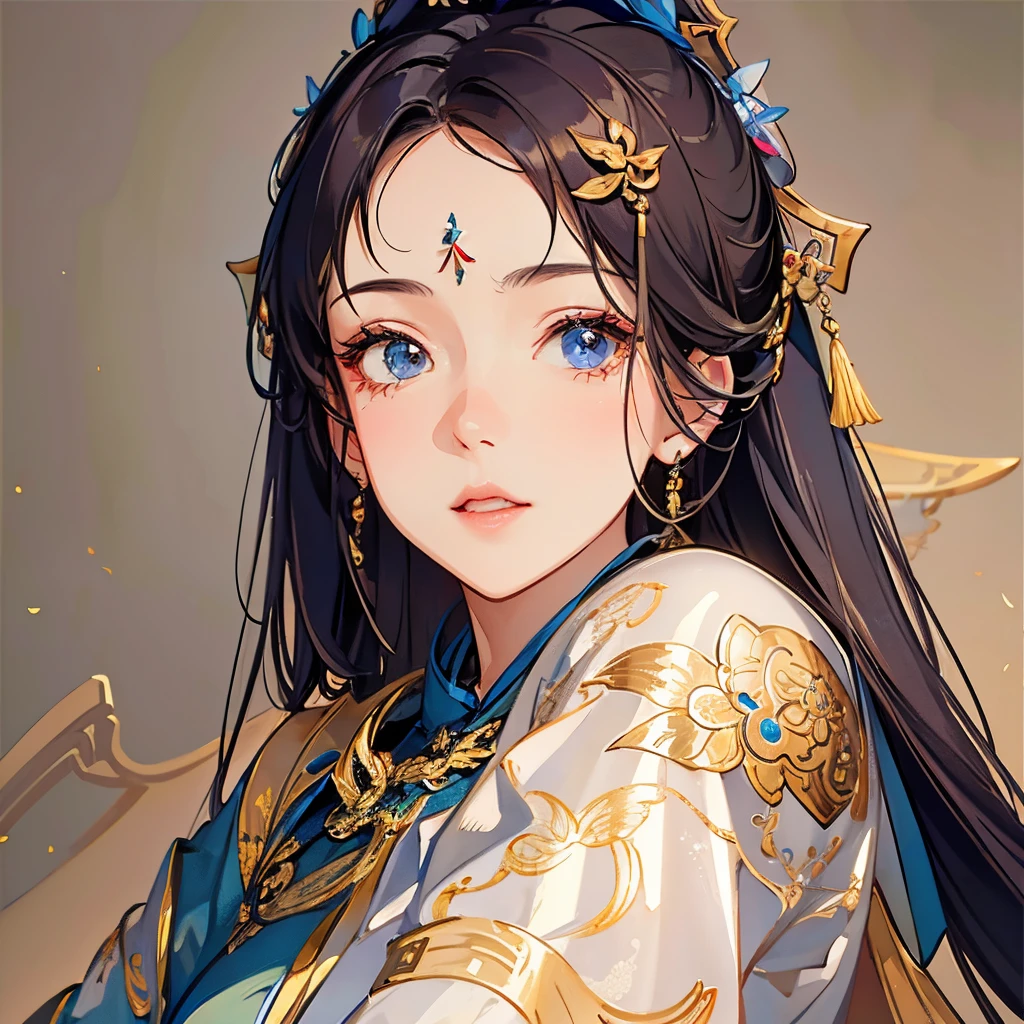 one-girl， ancient Chinese costume， Full body lesbian， rays of sunshine， Clear face， Clean white background， tmasterpiece， super detailing， Epic work， hyper HD， high high quality， The content is very detailed， offcial art，  8k 壁纸， super detailing， 32K