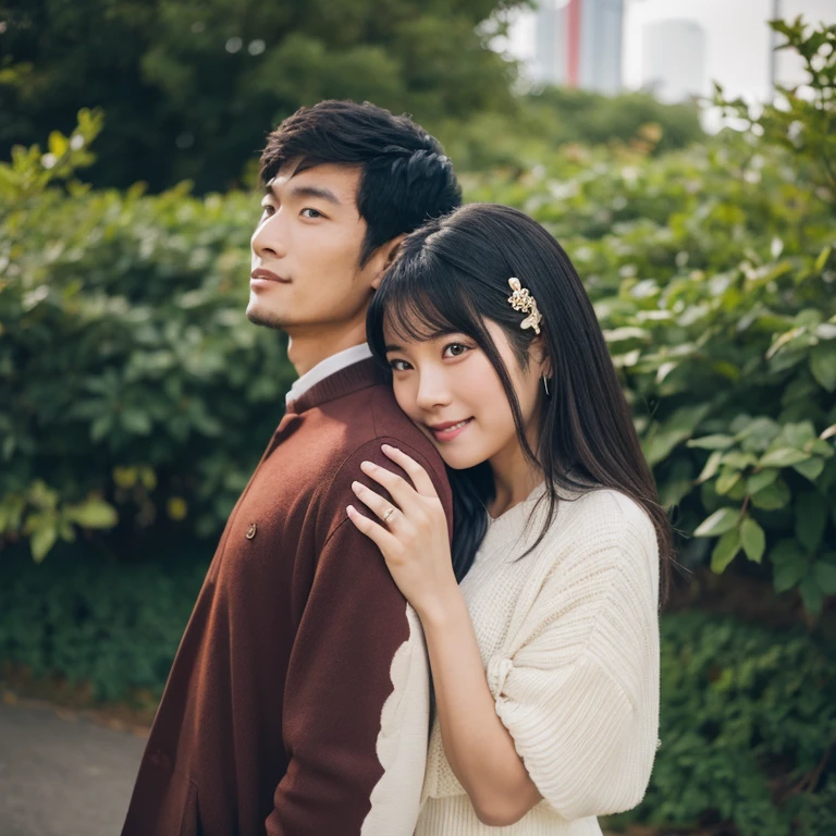Asian woman and man