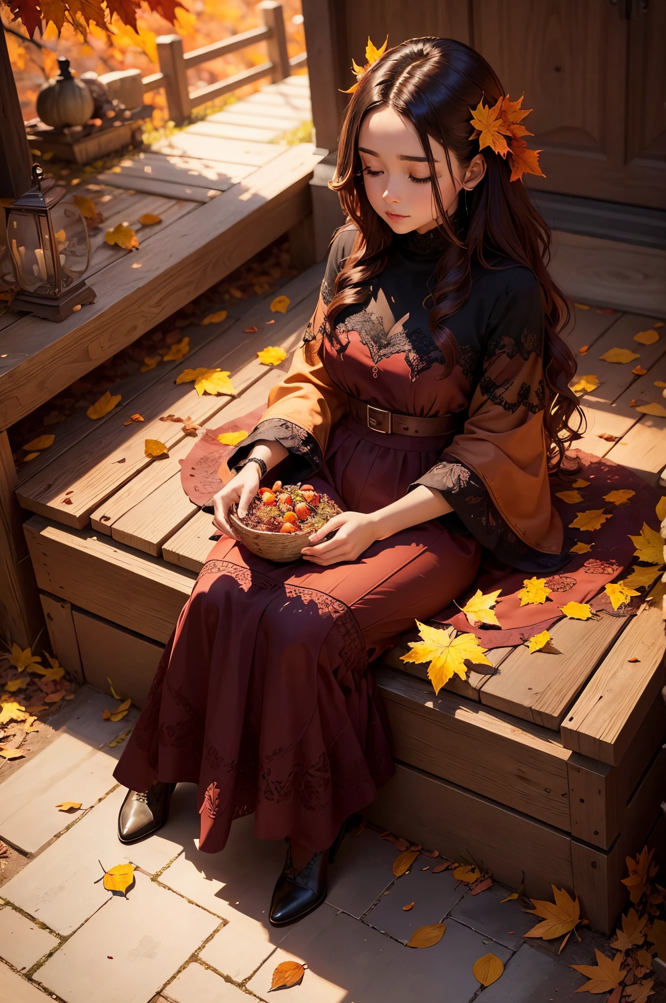 "Experience the magic of autumn with a stunning rendering of October's falling leaves, each one unique in its vibrant colors and intricate details."