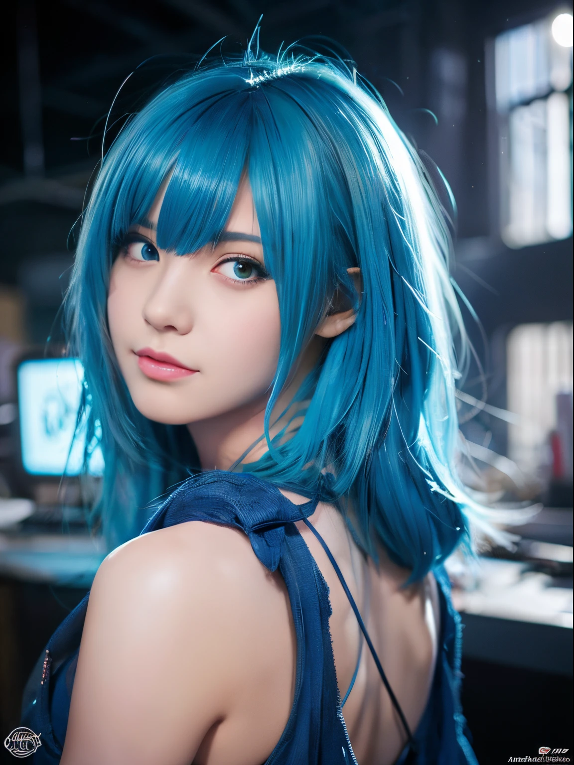 There is a woman with blue hair, guweiz style art, guweiz, beautiful character painting, Gweiz at Art Station Pixiv, Guweiz in Pixiv ArtStation, Stunning anime face portrait, Beautiful digital art, wlop rossdraws, guweiz masterpiece, Detailed Digital Anime Art