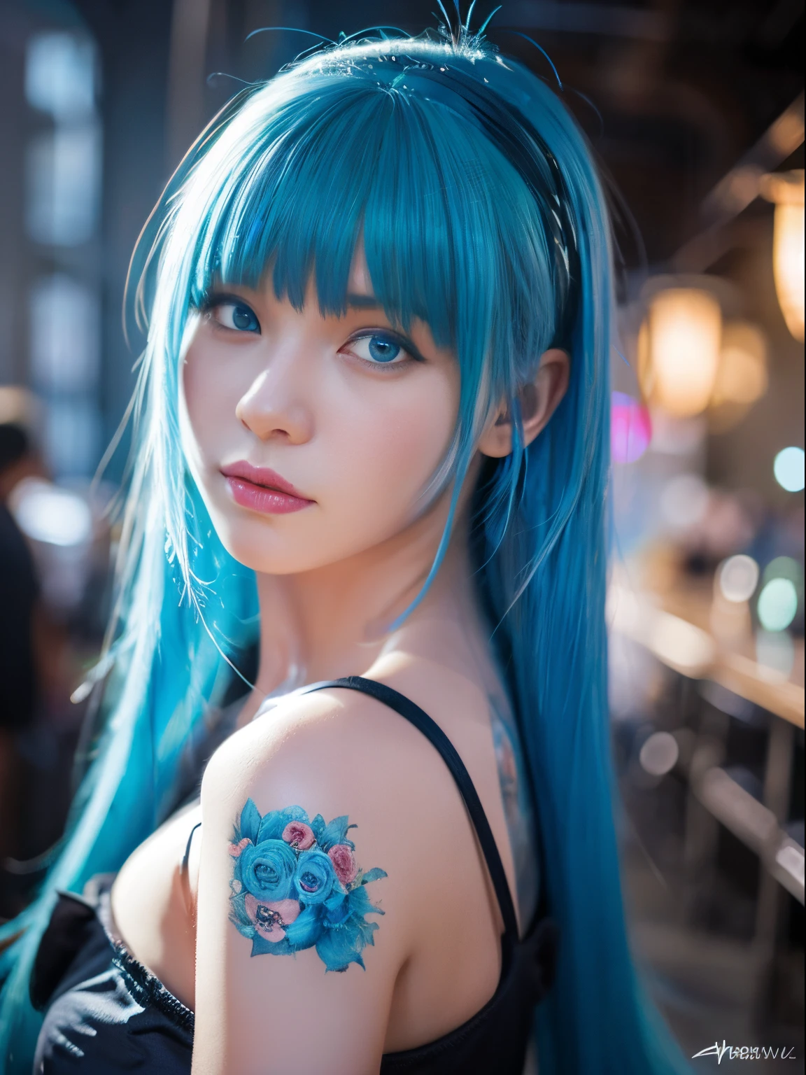 There is a woman with blue hair, guweiz style art, guweiz, beautiful character painting, Gweiz at Art Station Pixiv, Guweiz in Pixiv ArtStation, Stunning anime face portrait, Beautiful digital art, wlop rossdraws, guweiz masterpiece, Detailed Digital Anime Art