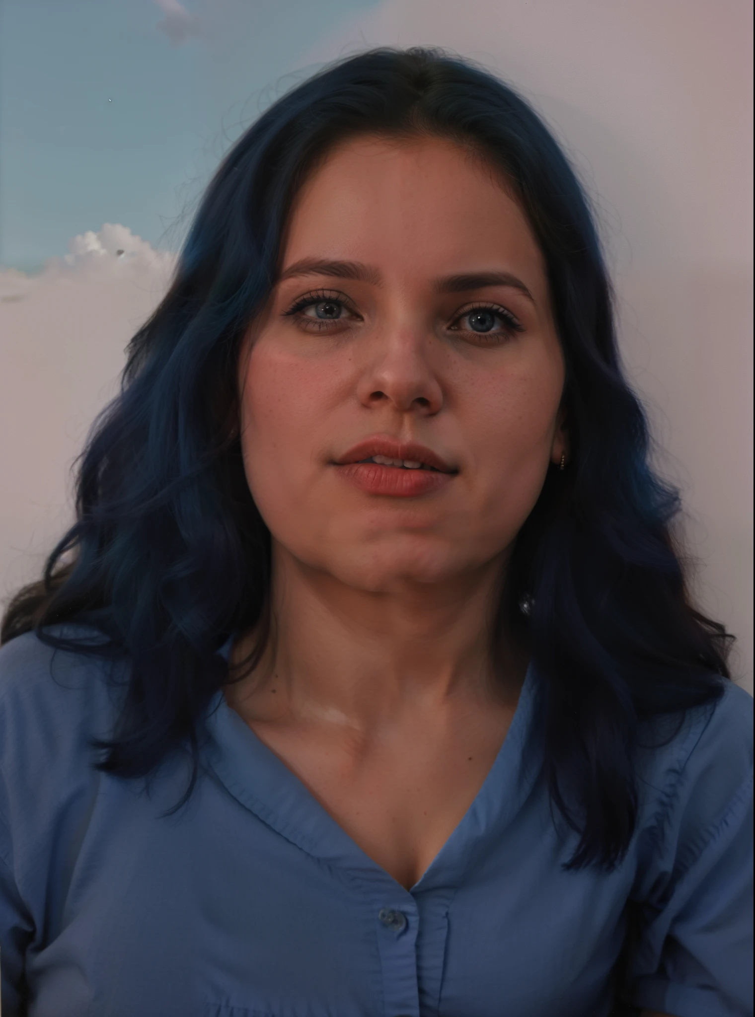 foto arafada de uma mulher com cabelo comprido e camisa azul, foto granulada de uma mulher feia, Mulher de 30 anos de Cuba, Foto de uma mulher, Monserrat Gudiol, Lorena Avarez, Parece Fabiula Nascimento, 3 0 anos de idade mulher, Mulher de 30 anos, Magda Torres Gurza