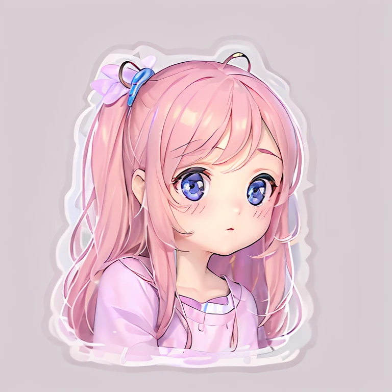 (sticker), 1 cute girl, Clear lines, clean background, White background