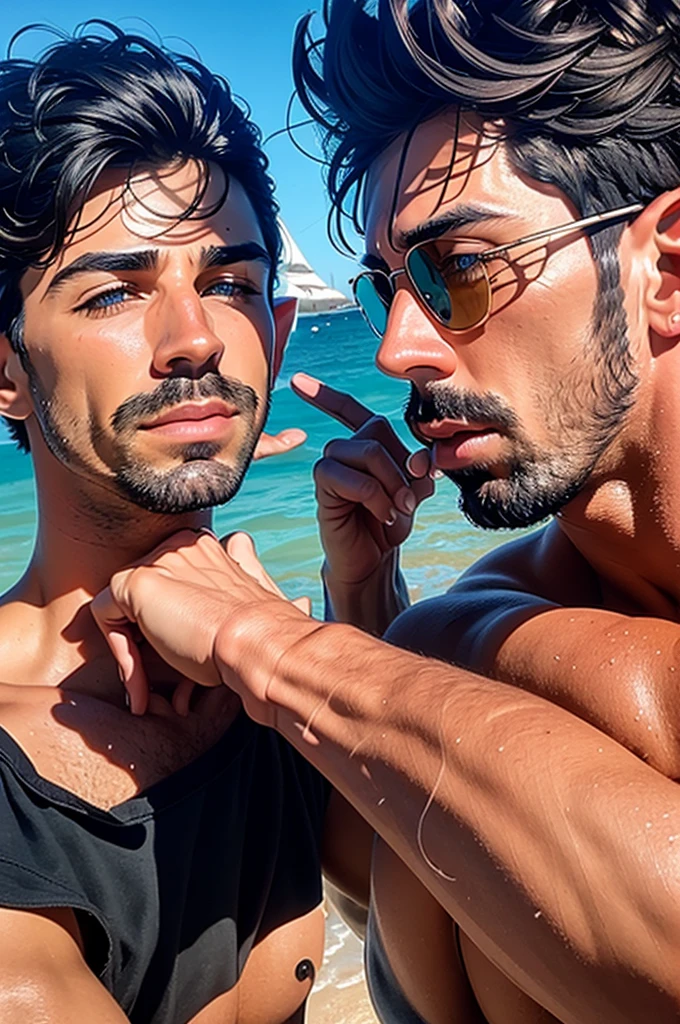 faaris azura, arabic,, sunglasses, close up
