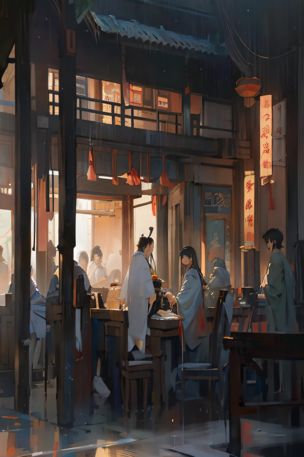zhouzhuang ancient town, Dream Chinatown, chinese artist, screenshots from movies,People sit together and eat hot pot author：Zhang Han, Shen Haicheng, Zou Yigui, by Yanjun Cheng, by Ruan Jia, author：Zou Zhe, author： feng zhu, author：Zhang Xuan, author：Han Gan, Zhao Yong, guweiz, author：Lin Liang, by Zeng Jing