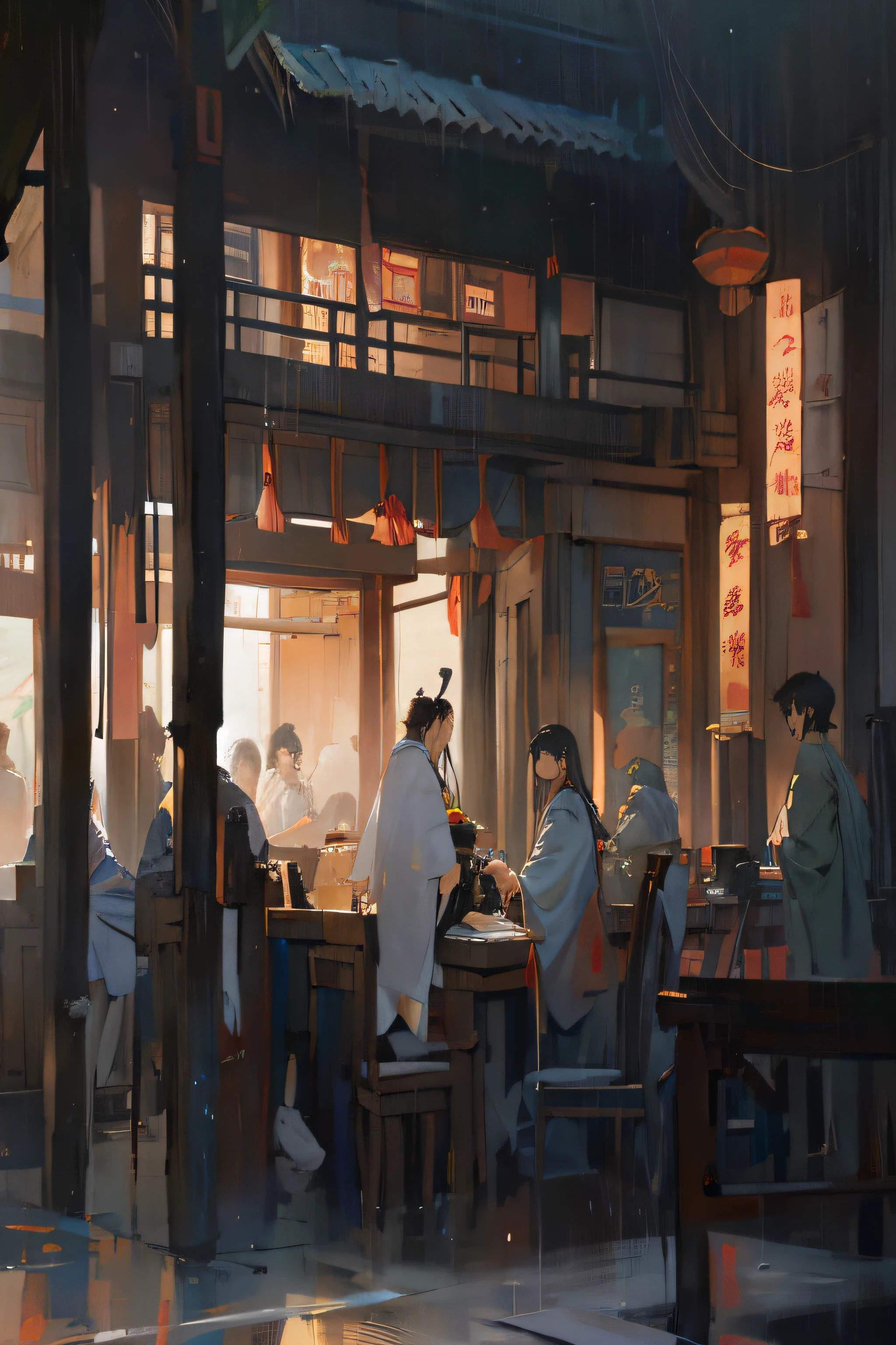 zhouzhuang ancient town, Dream Chinatown, chinese artist, screenshots from movies,People sit together and eat hot pot author:Zhang Han, Shen Haicheng, Zou Yigui, by Yanjun Cheng, by Ruan Jia, author:Zou Zhe, author: feng zhu, author:Zhang Xuan, author:Han Gan, Zhao Yong, guweiz, author:Lin Liang, by Zeng Jing
