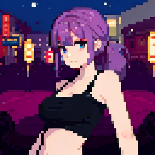 masterpiece, Highest quality, High resolution, Very detailed,(((Mikoto Naruka))), (((Black Lingerie)))、(((blue flower)))、(((smile)))、(((Lantern)))、(((Night Sky)))、(((Beautiful Eyes)))、(((Thin body type)))