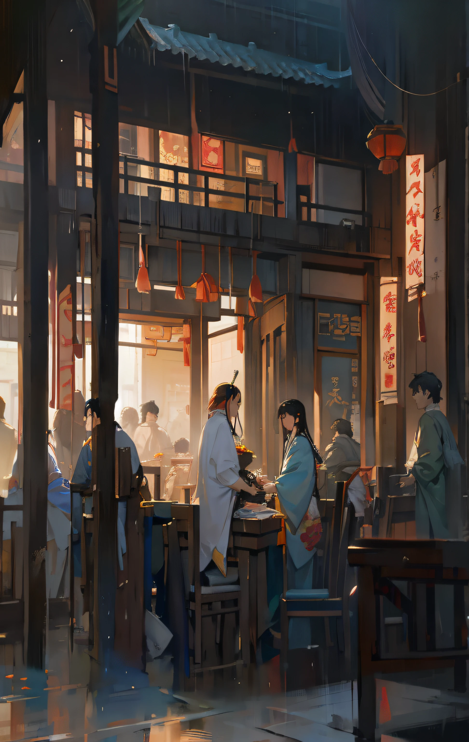 zhouzhuang ancient town, Dream Chinatown, chinese artist, screenshots from movies,People sit together and eat hot pot author：Zhang Han, Shen Haicheng, Zou Yigui, by Yanjun Cheng, by Ruan Jia, author：Zou Zhe, author： feng zhu, author：Zhang Xuan, author：Han Gan, Zhao Yong, guweiz, author：Lin Liang, by Zeng Jing