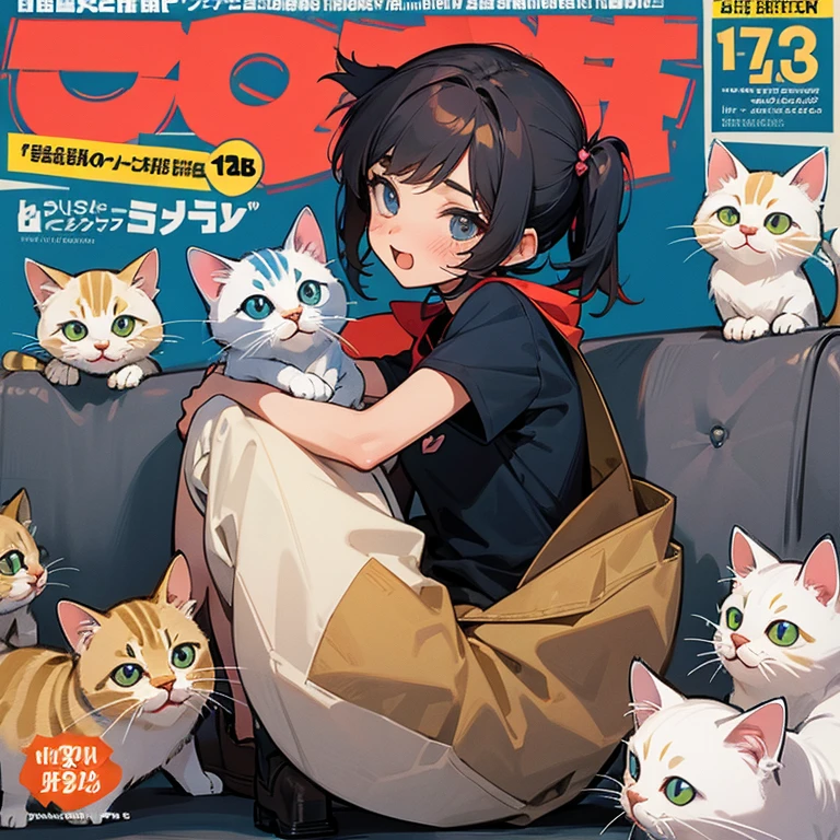Comic cute kitten
