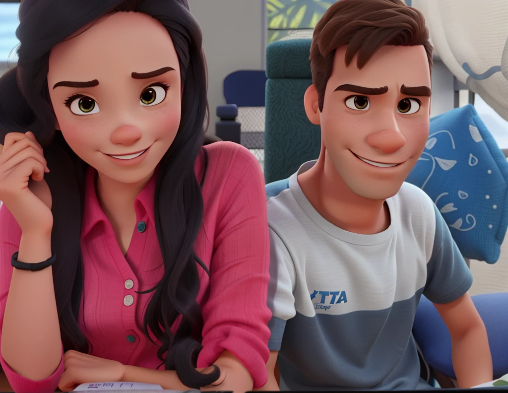 casal no estilo disney pixar, alta qualidade, melhor qualidade